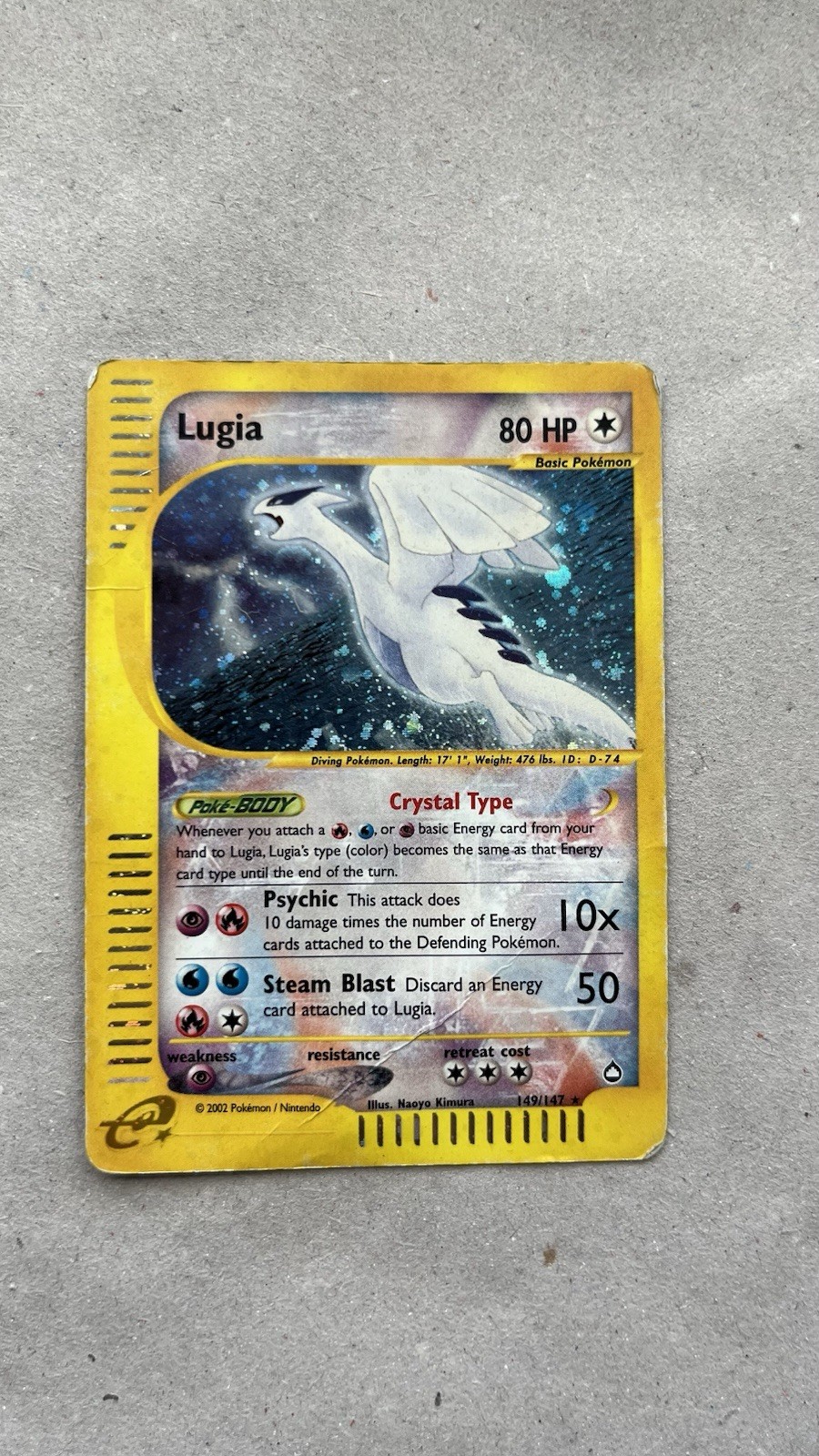Crystal Lugia 149/147 Aquapolis Secret Rare Holo Foil Pokemon TCG