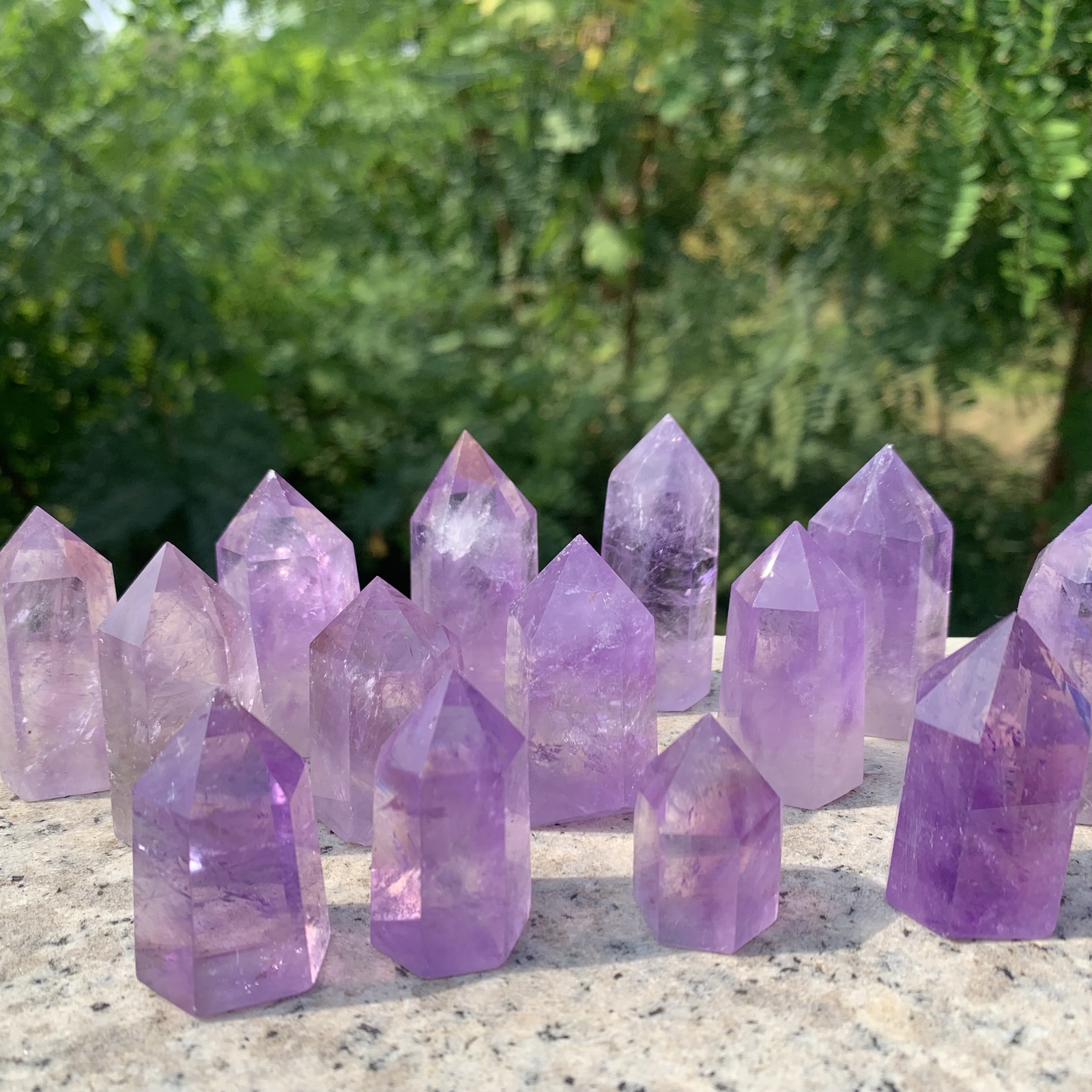 1LB Natural amethyst quartz obelisk crystal wand point healing 40-55mm