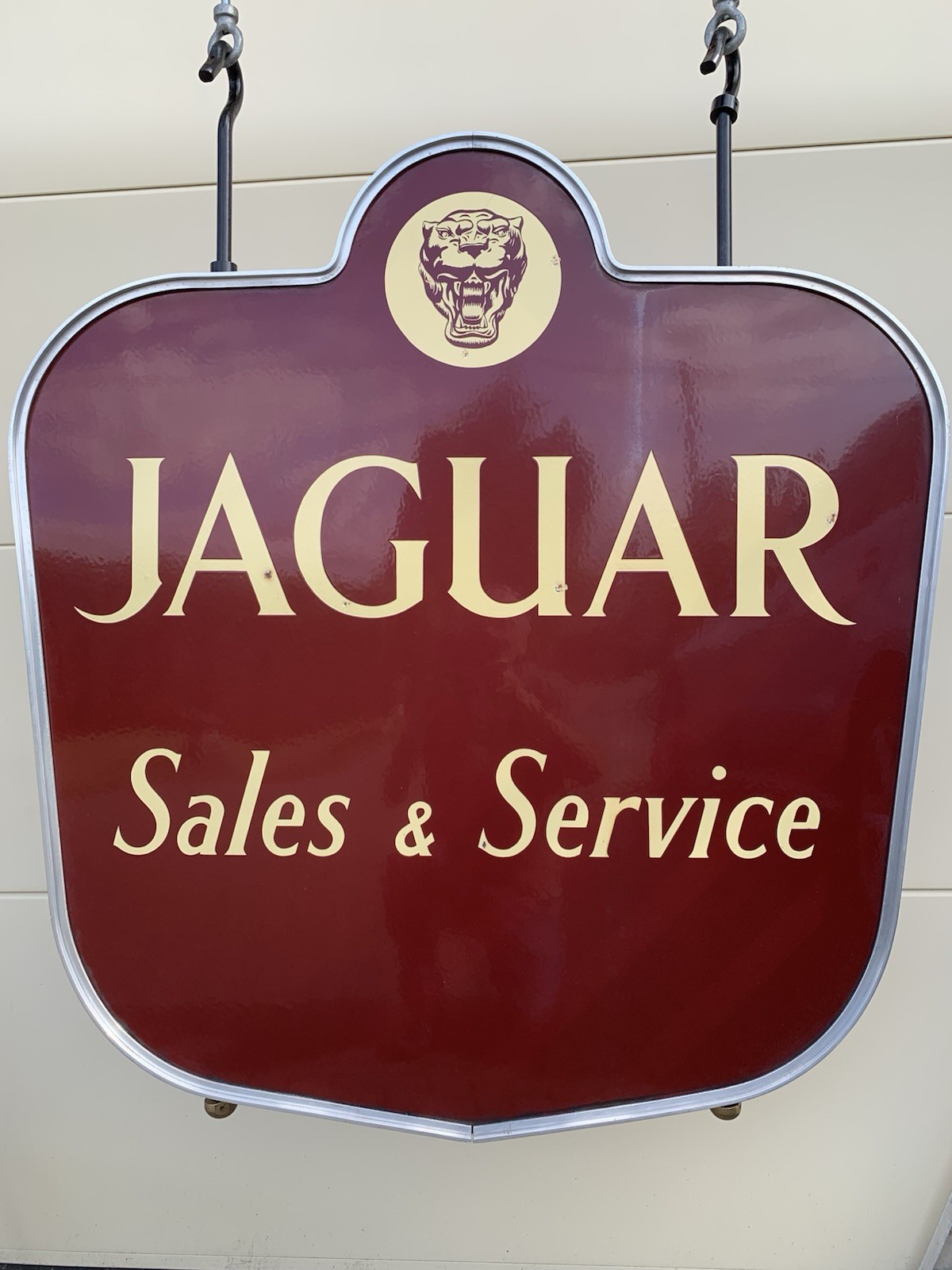 Jaguar original enamel porcelain sign