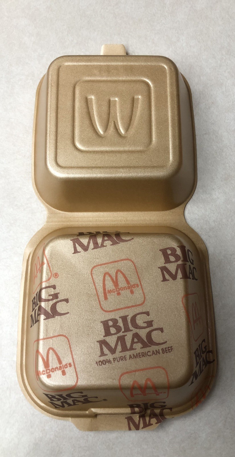 McDonald\'s Big Mac Clamshell Foam Container Box Vintage NOS