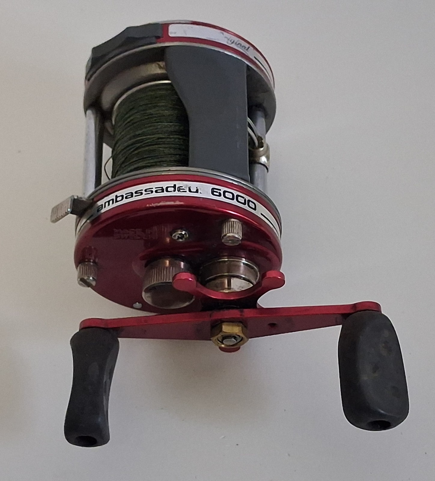 Abu Garcia Ambassadeur 6000 Red Baitcasting Fishing Reel Sweden Vintage