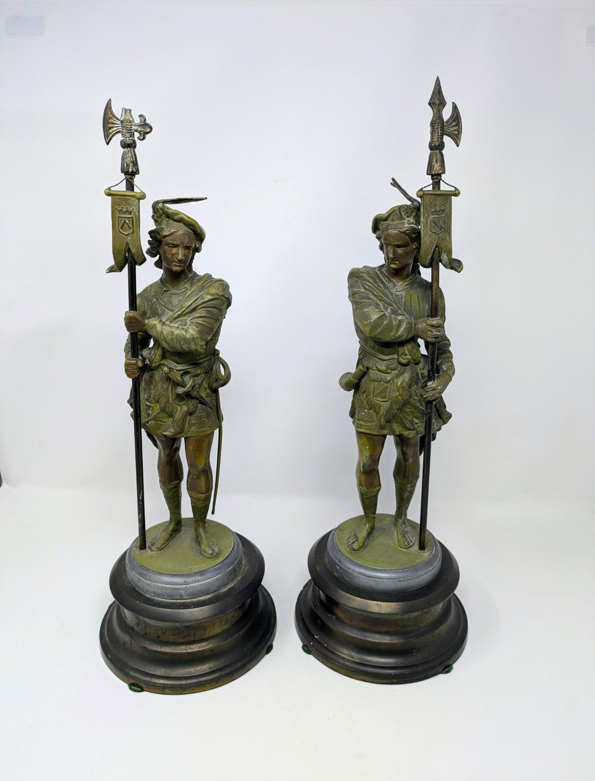 Late 19th / Early 20th Century Renaissance Style Italian Spelter Guards Late 19th / Early 20th Century Renaissance Style Italian Spelter Guards