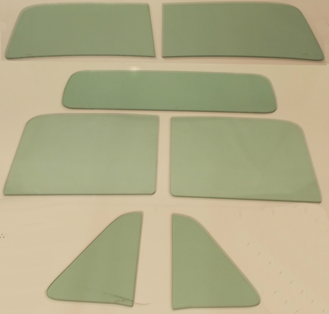 1951 52 53 Chevy GMC Pickup Truck Glass Windshield Vent Door Back Green Windows