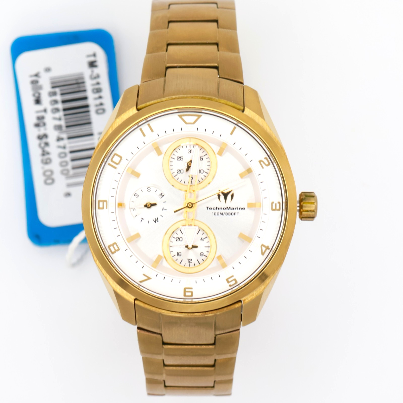 TechnoMarine Ocean Quantum TM-318110 - 36mm Gold Tone Silver Women\'s Watch