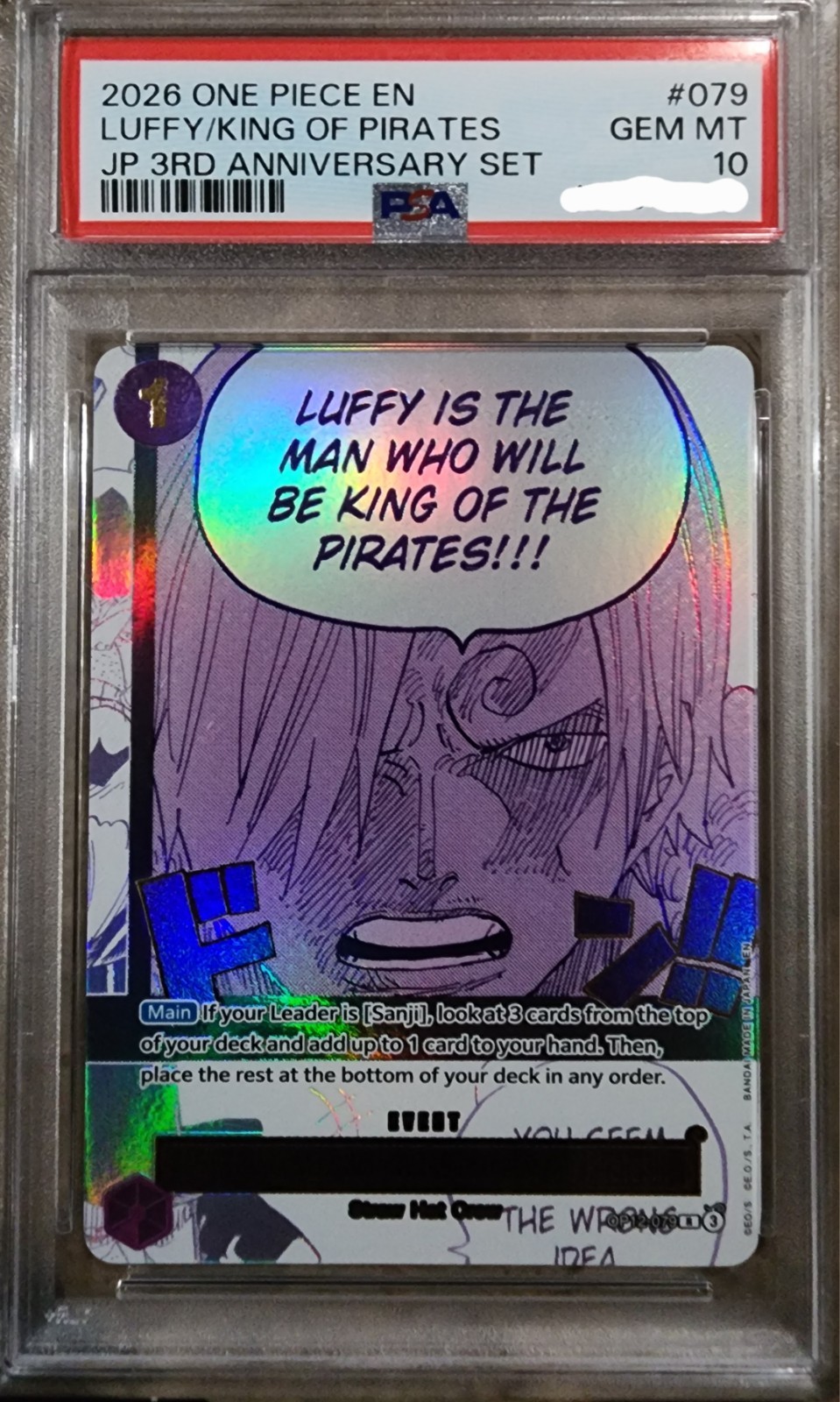 2026 ONE PIECE JPN 3RD ANV LUFFY IS MAN WHO WILL BE KING OF THE PIRATES PSA 10