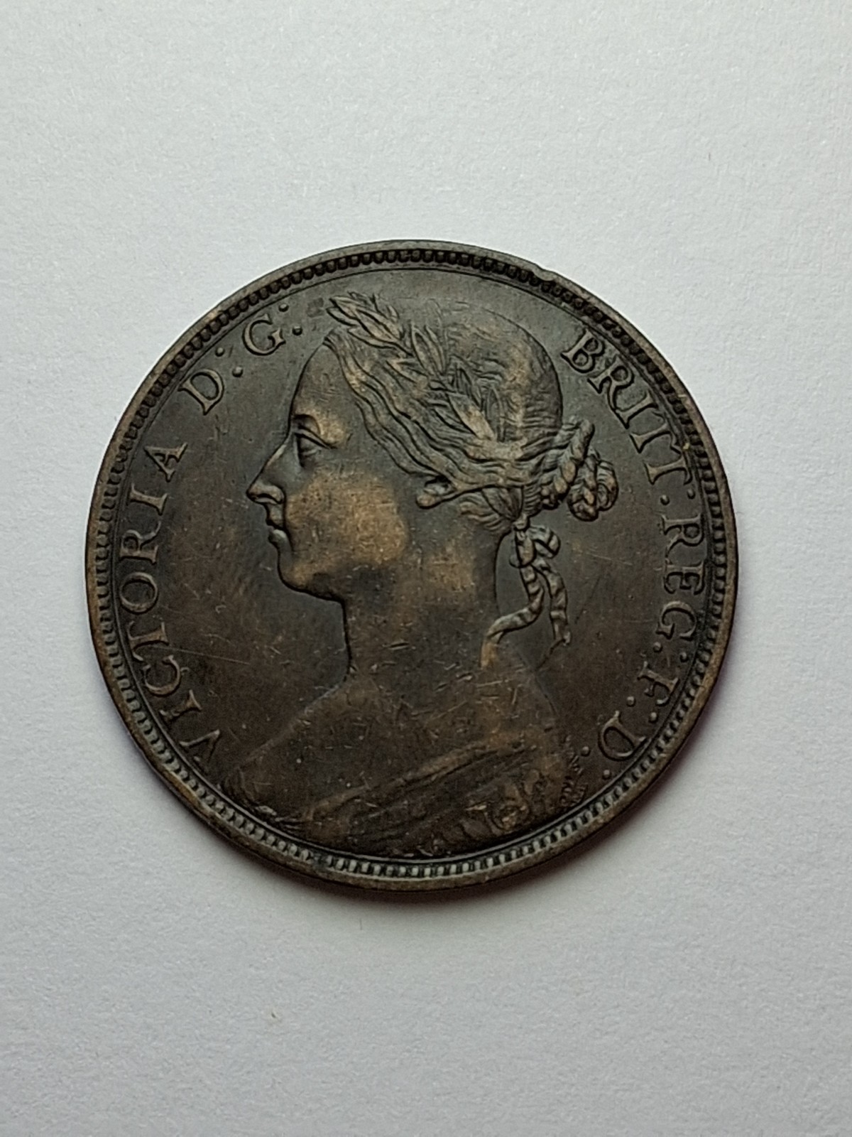 1892 Great Britain Queen Victoria One Penny (VF+)