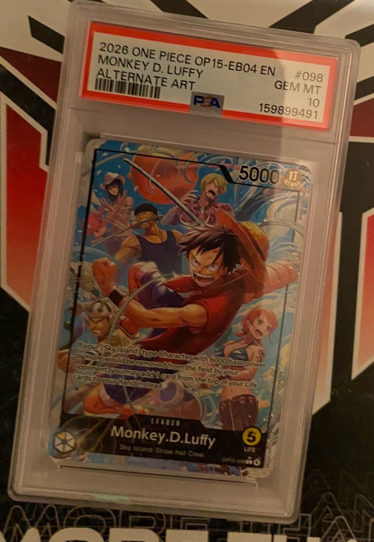 2026 ONE PIECE OP15-EB04 EN MONKEY D. LUFFY ALTERN TE ART Psa 10 #098 2026 ONE PIECE OP15-EB04 EN MONKEY D. LUFFY ALTERN TE ART Psa 10 #098