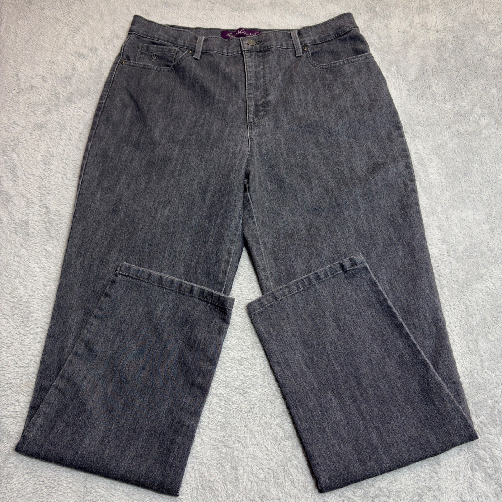 Gloria Vanderbilt Amanda Jeans Womens 14 Average Grey Straight Leg High Rise 31