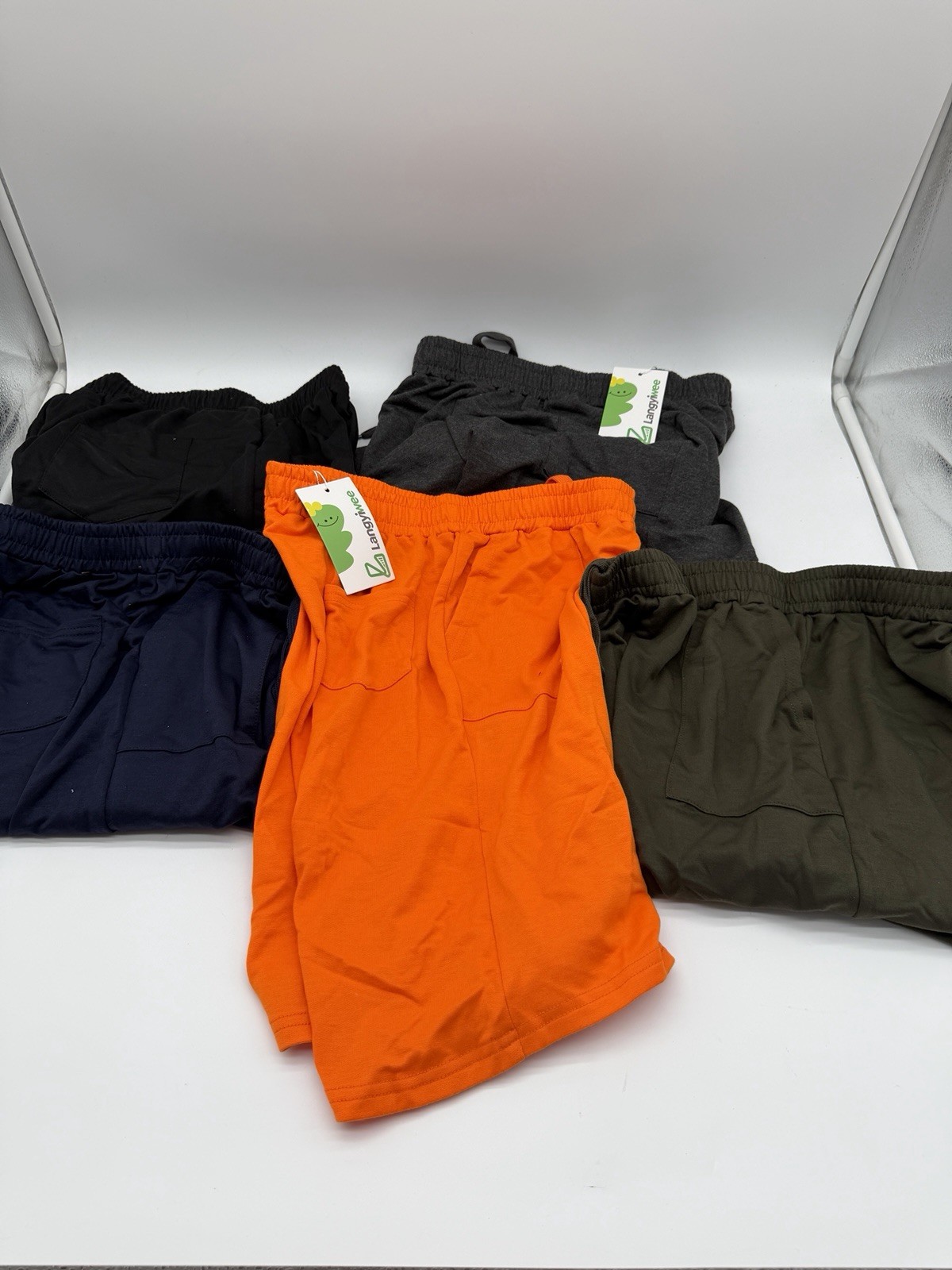 Langyiwee 5-Pack Boys Athletic Knee-Length Shorts 12-13Y Pockets Drawstring