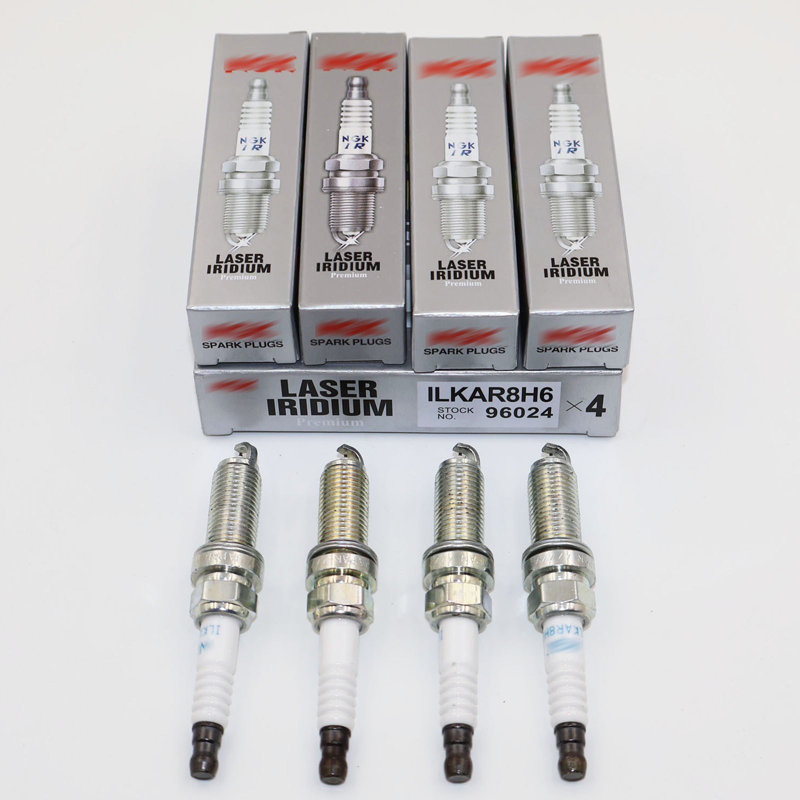New 4Pcs 96024 ILKAR8H6 Spark Plugs For NGK Laser Iridium For Forester and WRX