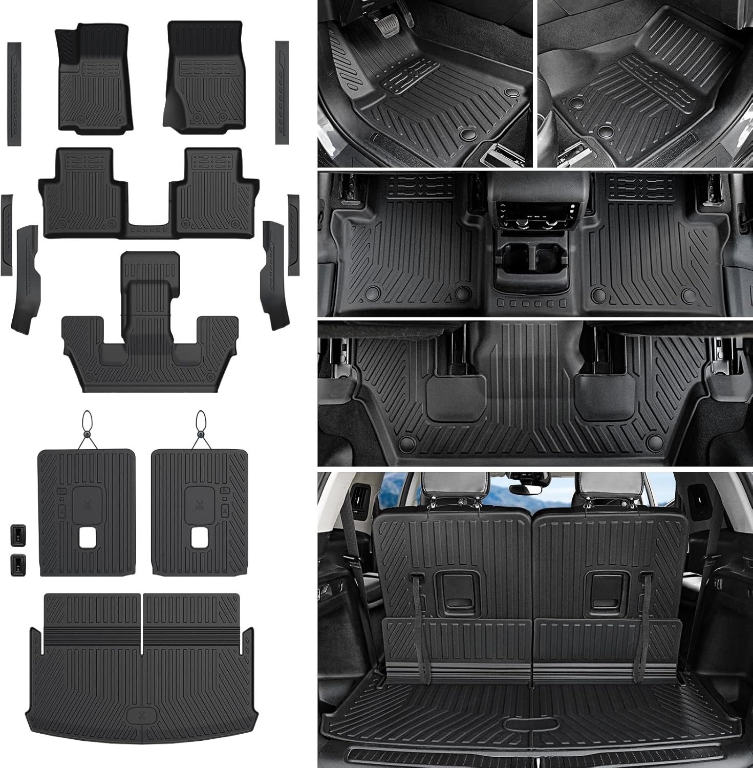 Floor Mats for 2021-2025 Jeep Grand Cherokee L (6-Seater w/o 2nd Row Center A... Floor Mats for 2021-2025 Jeep Grand Cherokee L (6-Seater w/o 2nd Row Center A...