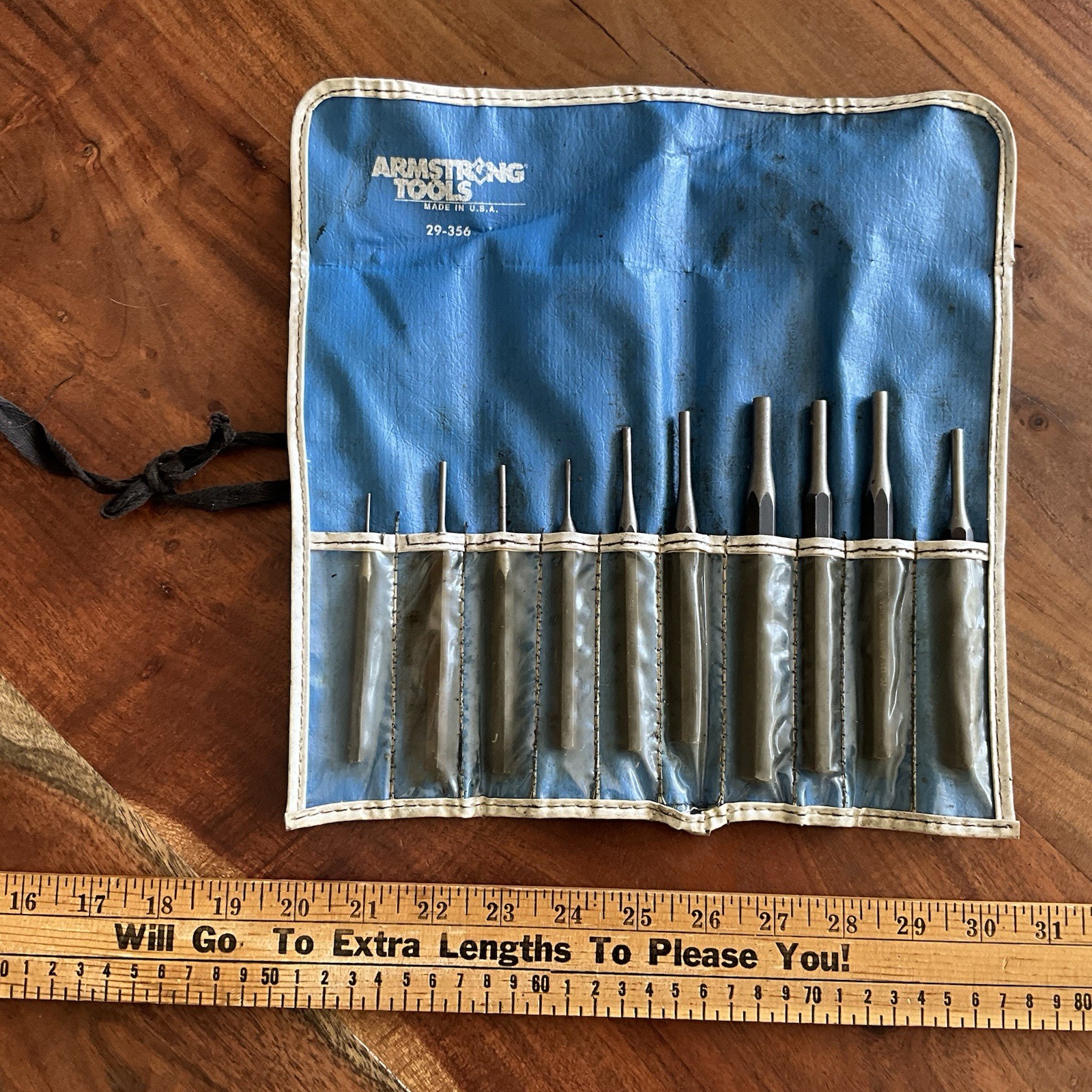 Rare Vintage Armstrong Tools Punch Set 29-356 Roll Up Pouch Made in the USA Rare Vintage Armstrong Tools Punch Set 29-356 Roll Up Pouch Made in the USA