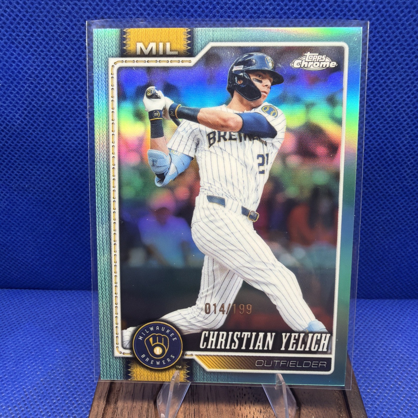 2026 Topps Chrome Christian Yelich #15 Aqua Refractor /199 Brewers K23 2026 Topps Chrome Christian Yelich #15 Aqua Refractor /199 Brewers K23