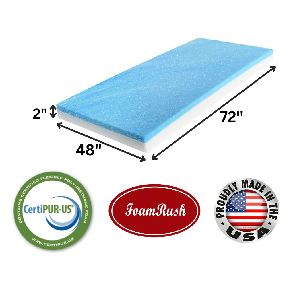48x72 RV Bunk Gel Memory Foam Mattress Camper Trailer Medium Firm USA FoamRush