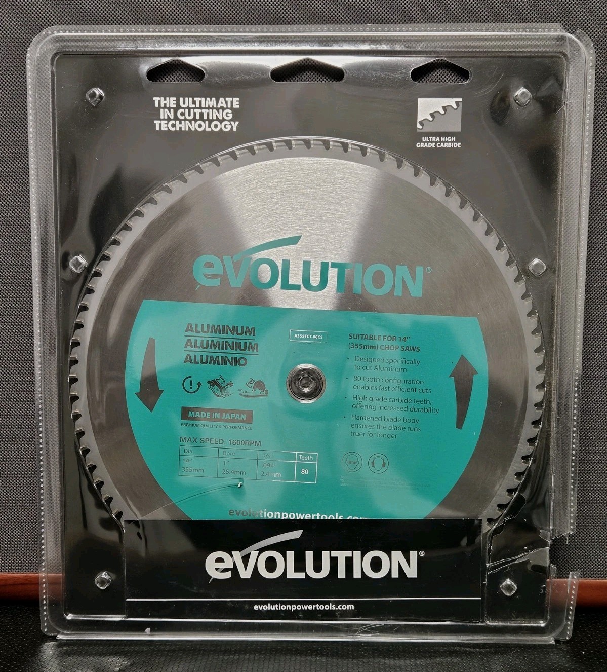 Evolution Power Tools Circular Saw Blade Carbide 14\'\' 80-Tooth Aluminum *READ*