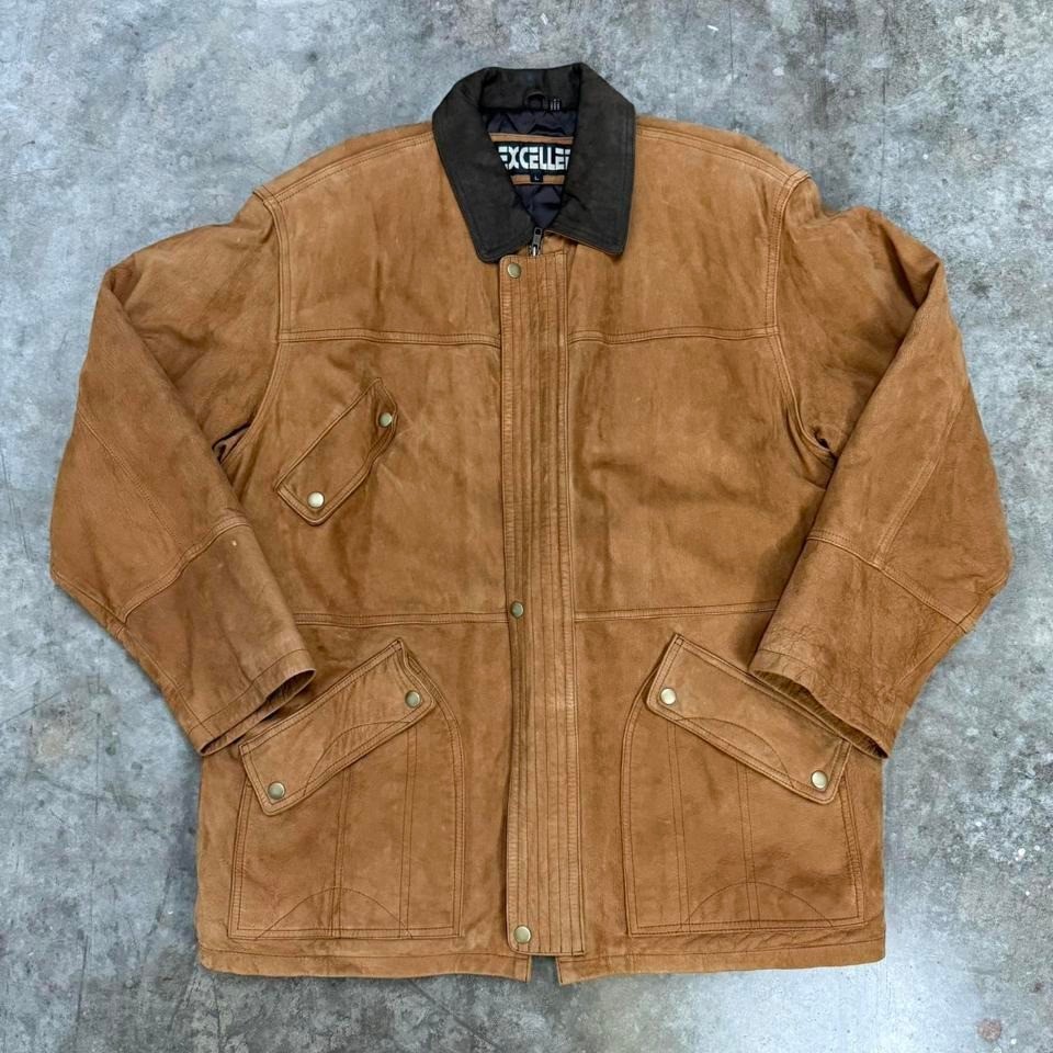 Vintage Excelled Brown Leather Quilted Interior Ranchman Jacket Size XL
