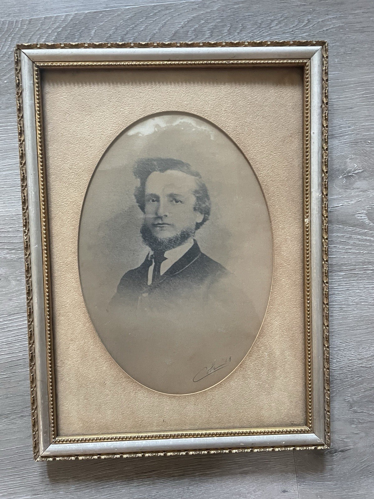 Antique 1869 Charcoal Portrait Signed \