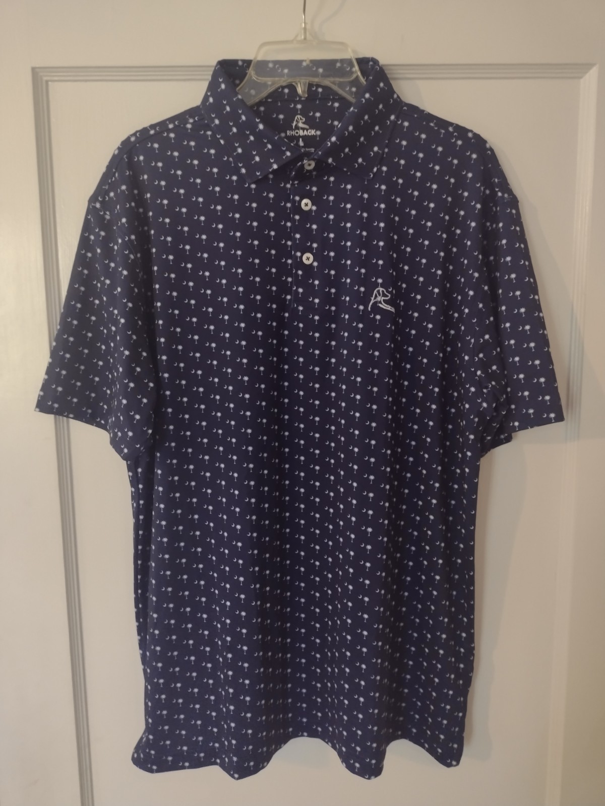 Lot of 2 Men\'s Rhoback South Carolina Themed Polos Size Large Palmetto State 