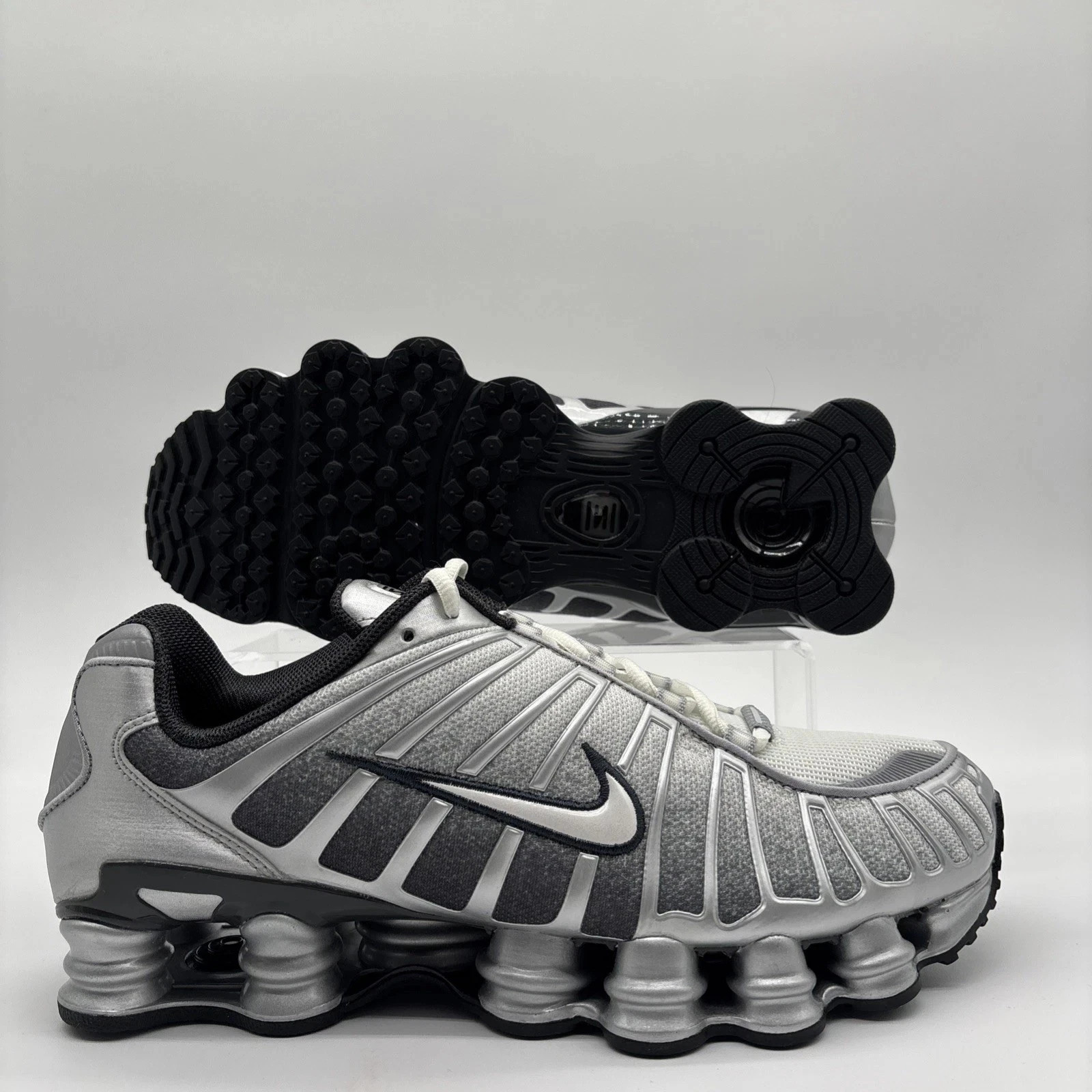 SZ 10 Nike Shox TL Print Metallic Silver/Summit White IH4466 095 BOX NO LID