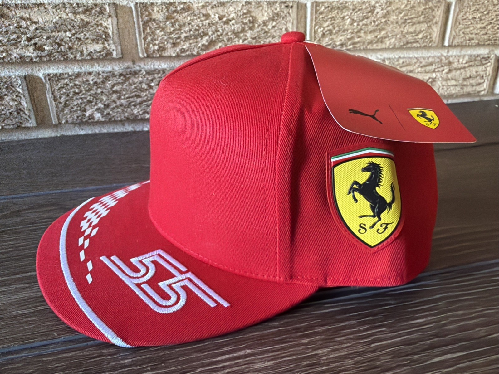 NWTs PUMA Scuderia Ferrari 55 Formula One Racing Snapback Cap Adult Red F1 Hat