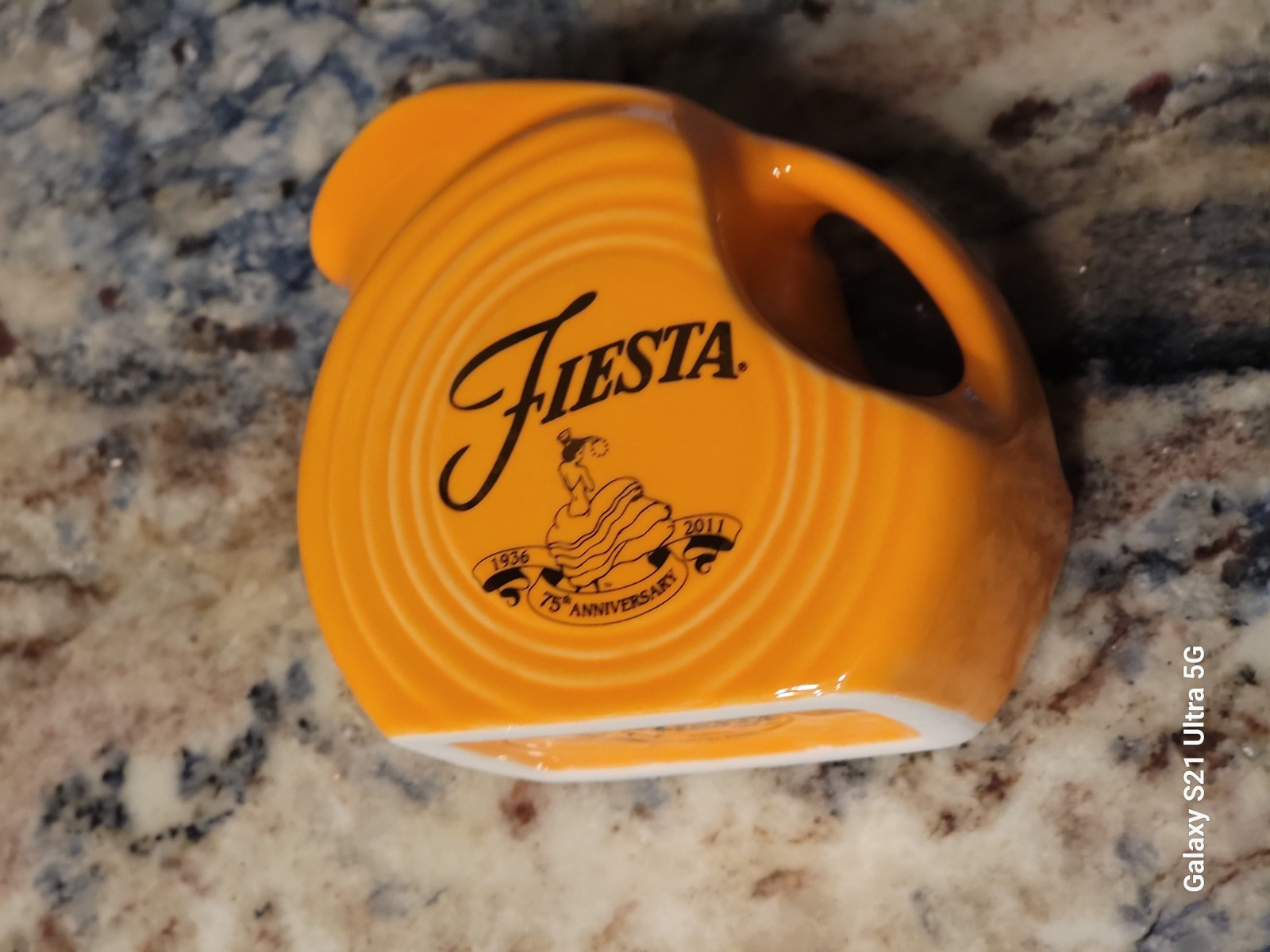 Fiesta Tangerine 75th Anniversary Orange Mini Disk Pitcher Creamer First Quality