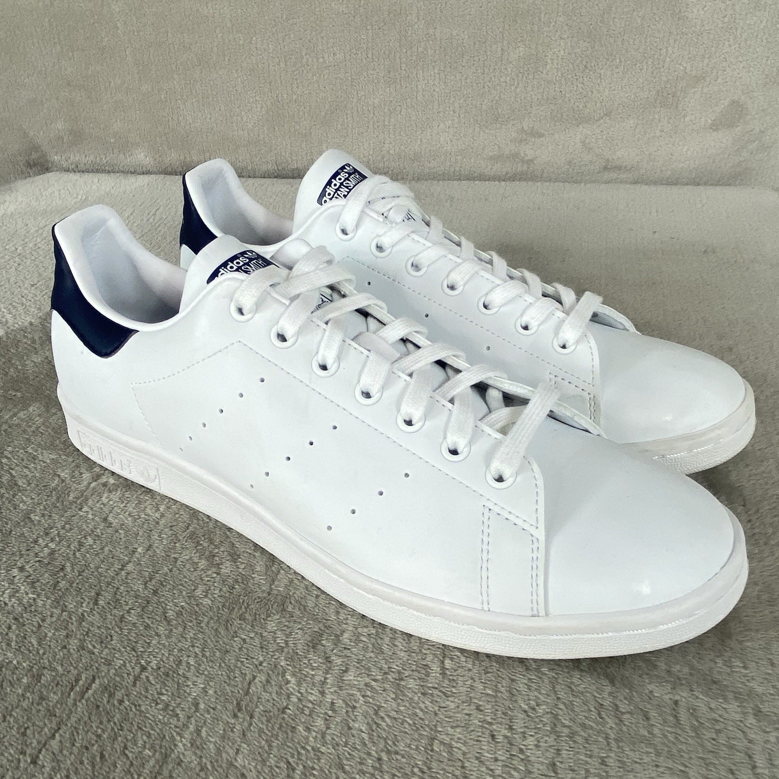 Adidas Stan Smith Mens Shoes Size 12 White Blue Leather Primegreen Tennis NEW Adidas Stan Smith Mens Shoes Size 12 White Blue Leather Primegreen Tennis NEW