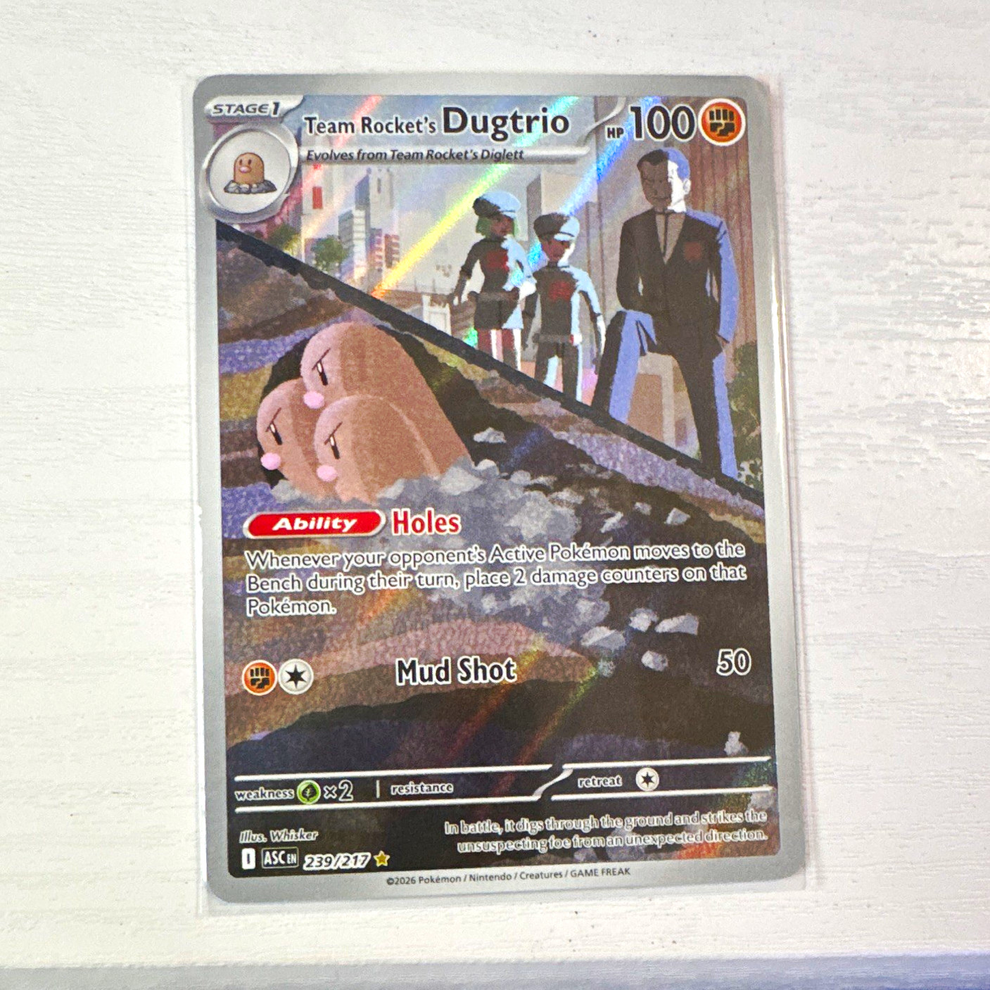 The Pokémon Company Team Rocket's Dugtrio 239/217 Holo Rare English 2026 The Pokémon Company Team Rocket's Dugtrio 239/217 Holo Rare English 2026