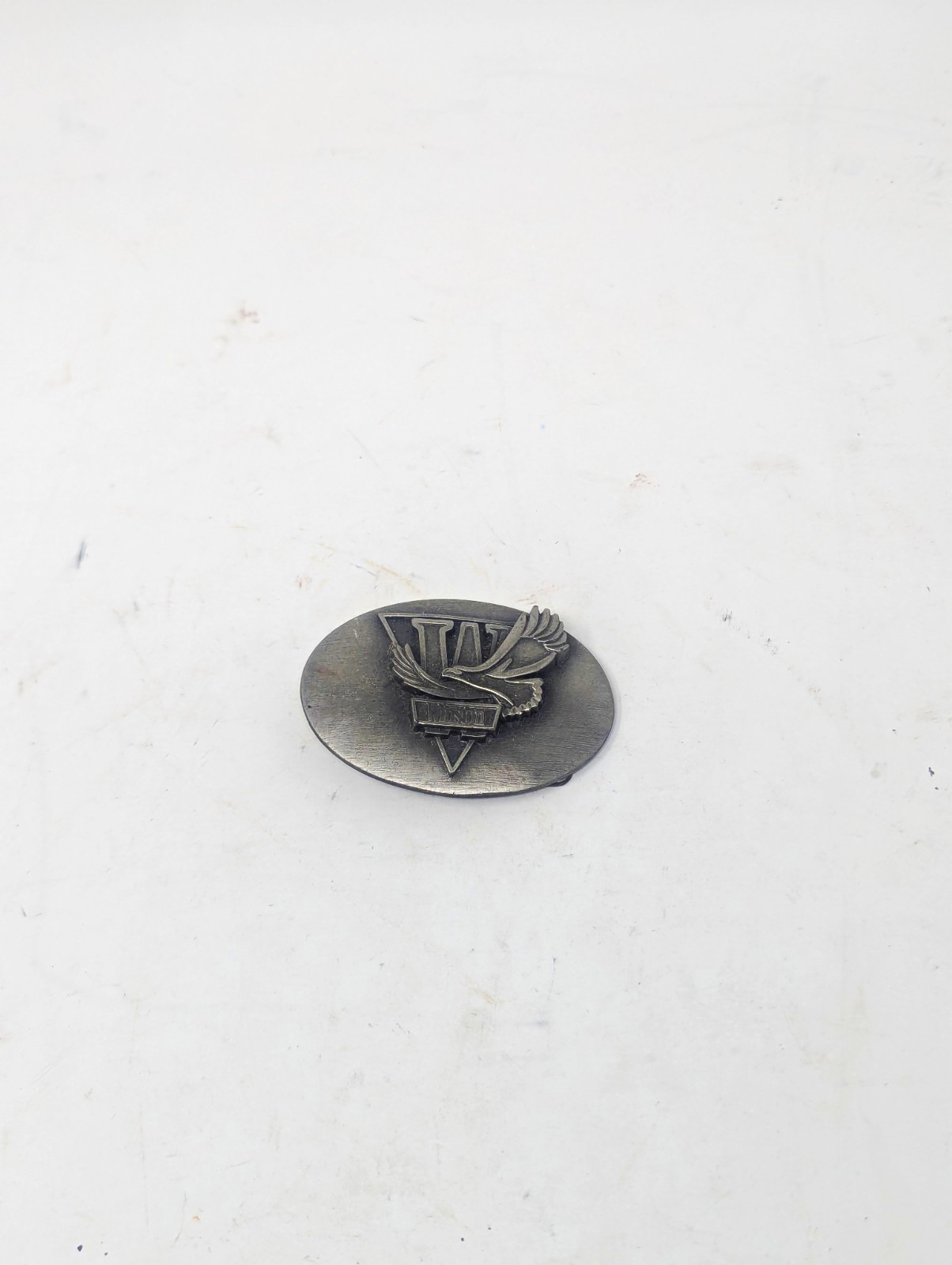 Vintage Winston Cigarettes Eagle Belt Buckle Pewter Silver Tone Tobacco Advertis