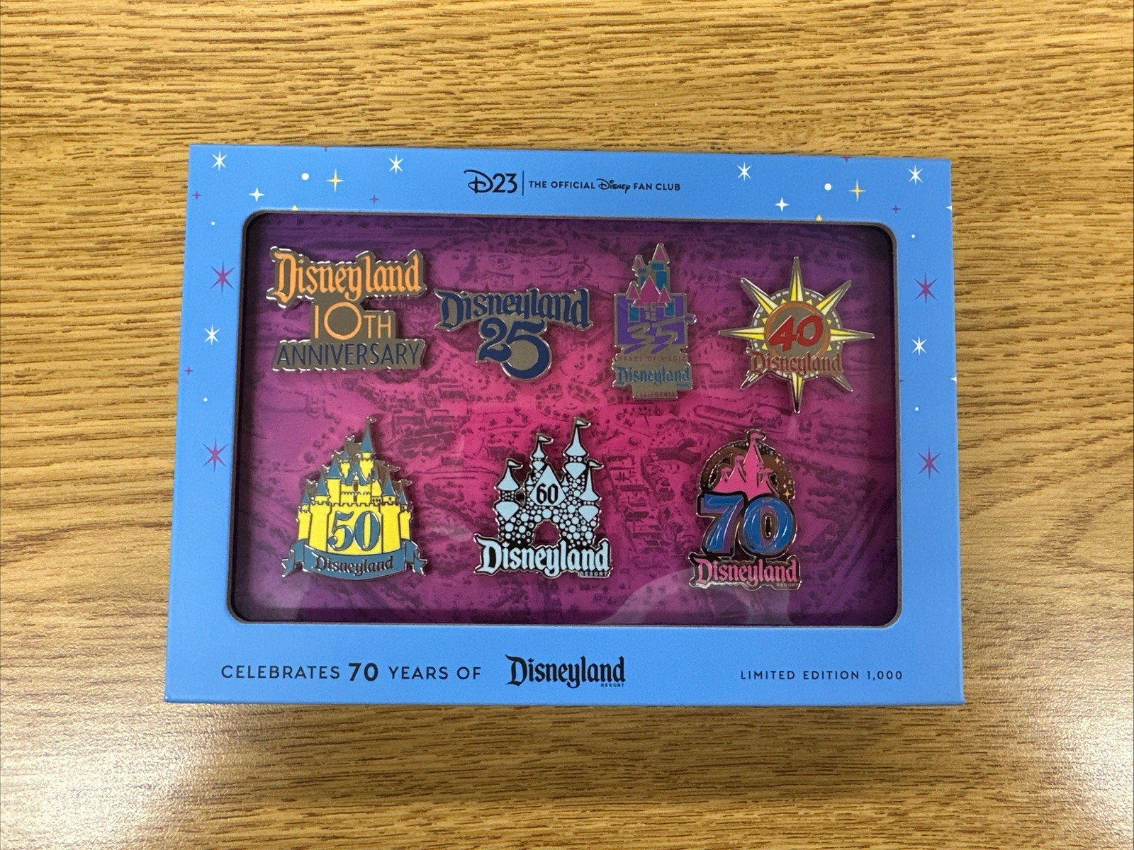 Disneyland 70th Anniversary D23 Legacy 7 Pin Set LE 1000 New Disneyland 70th Anniversary D23 Legacy 7 Pin Set LE 1000 New
