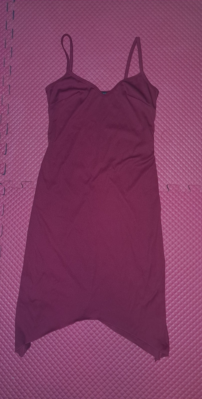 Rampage Light Weight Red Stretch Polyester Strap Dress Asymmetrical Hem Rampage Light Weight Red Stretch Polyester Strap Dress Asymmetrical Hem