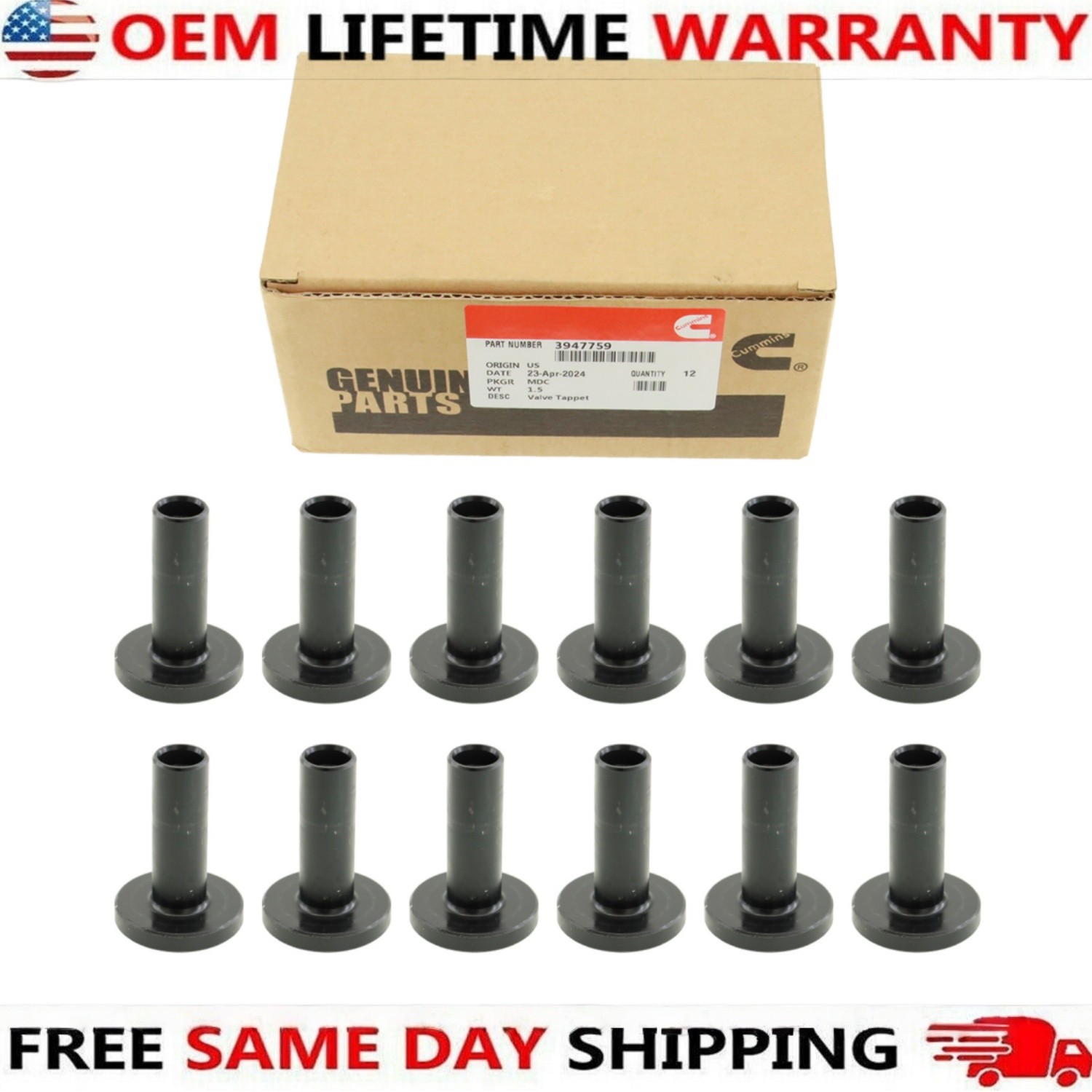 12X 3947759 Camshaft Tappets Lifters 1.5