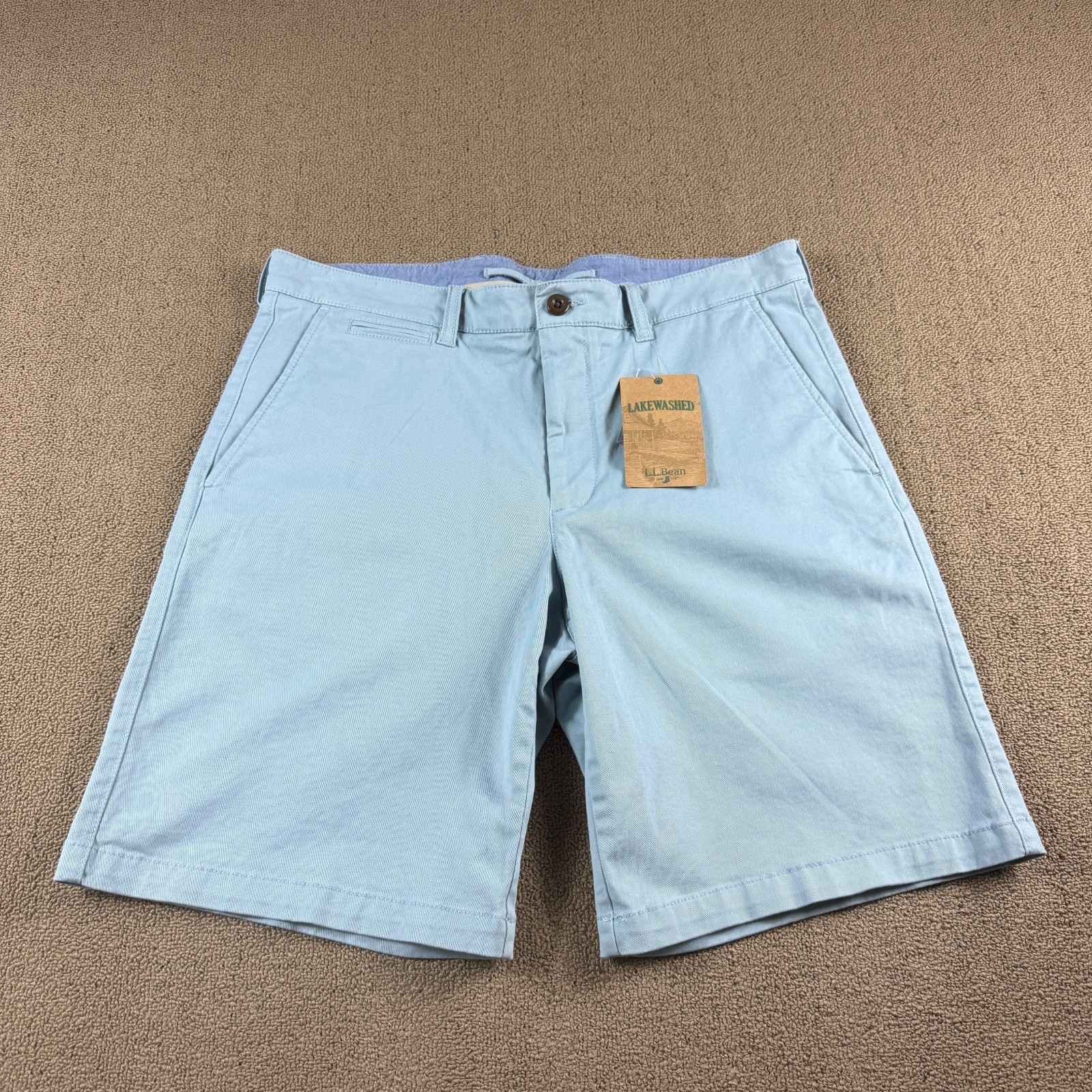 L.L. Bean Lakewashed Men\'s Shorts Blue Size 34 Standard Fit NWT