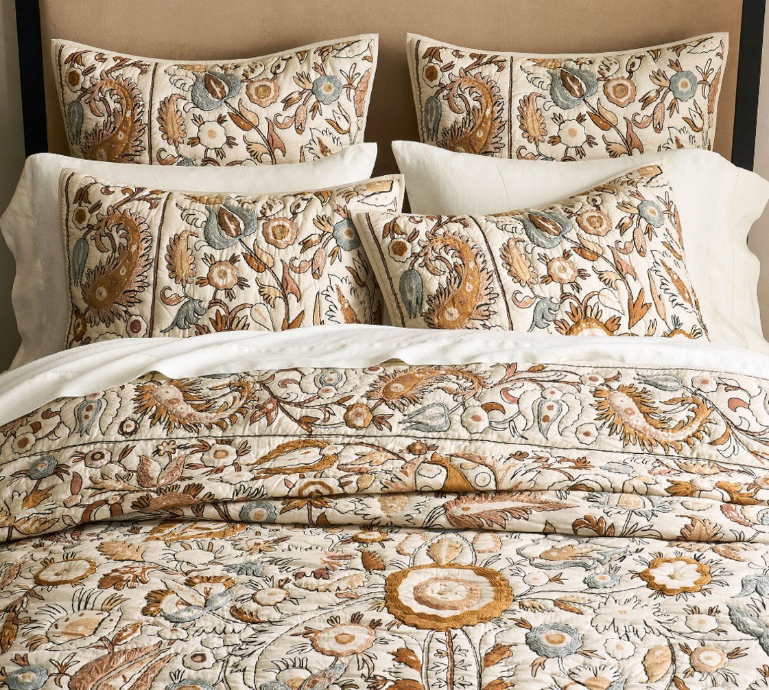 Pottery Barn Calista Embroidery Quilt Pottery Barn Calista Embroidery Quilt
