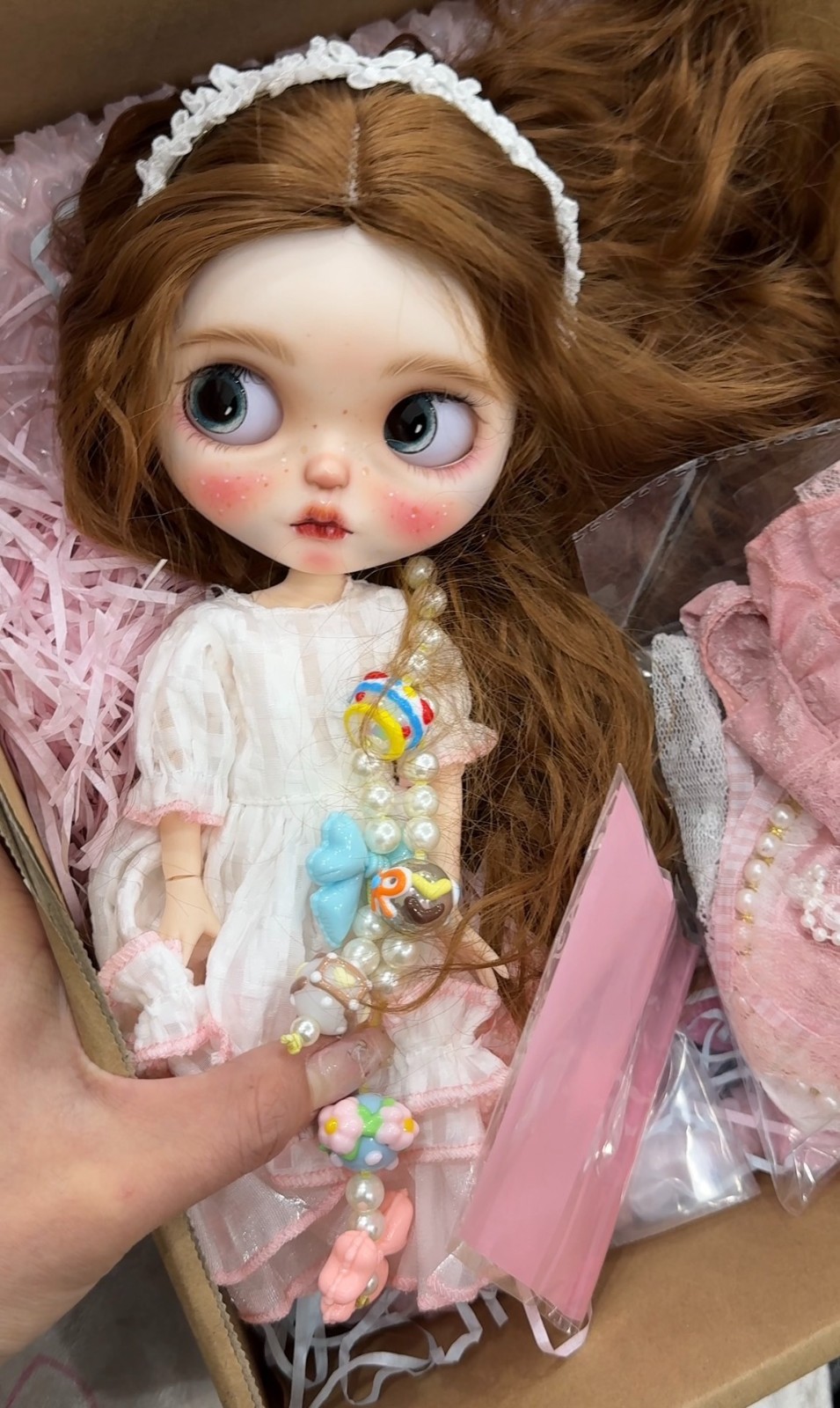 Handmade Blythe Doll Custom With Outfits Wig Freckles Girl 1/6 Doll BJD DIY Gift