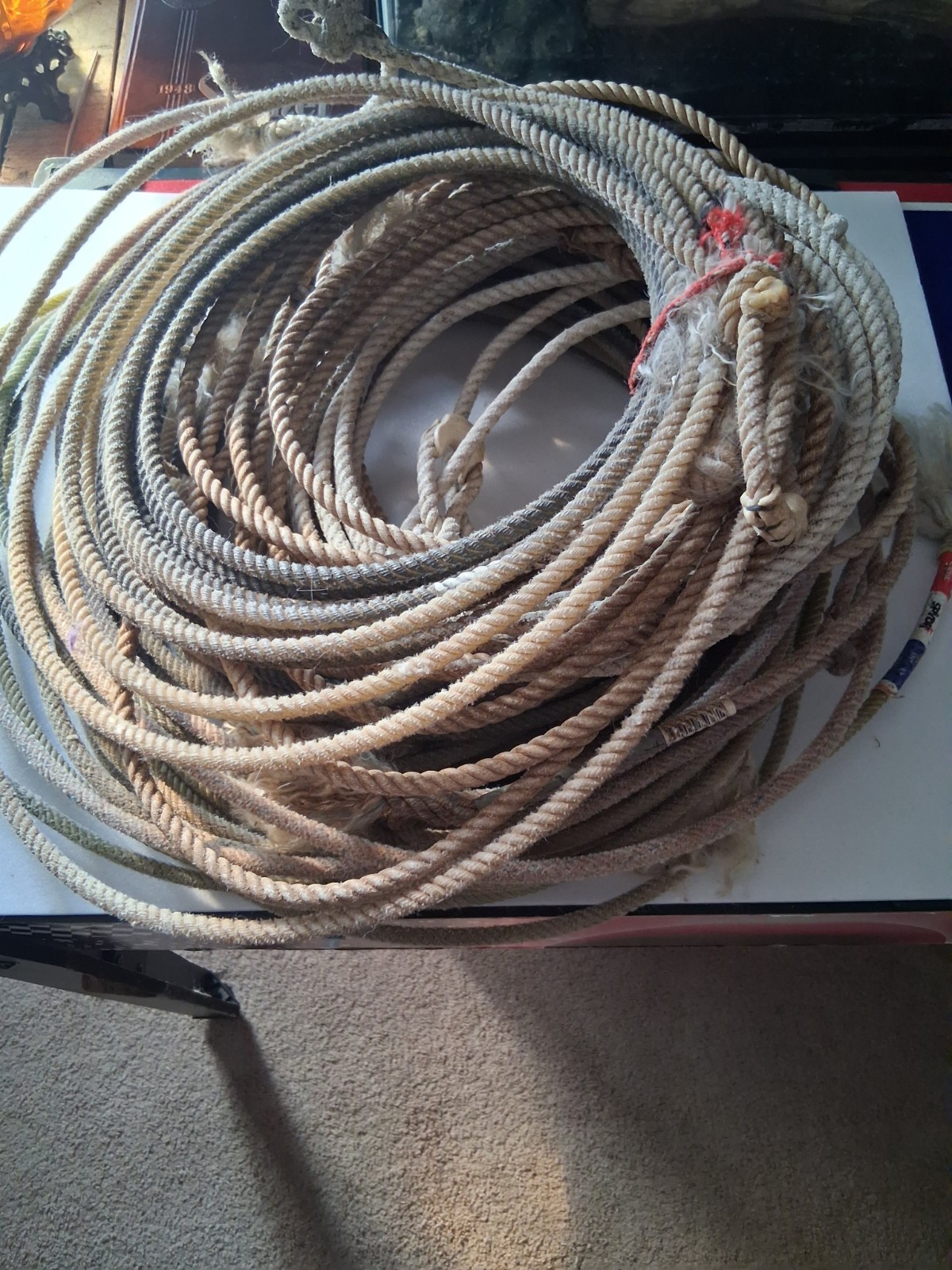 ONE (1) Used Lariat Team Rope Good For Décor ONE (1) Used Lariat Team Rope Good For Décor