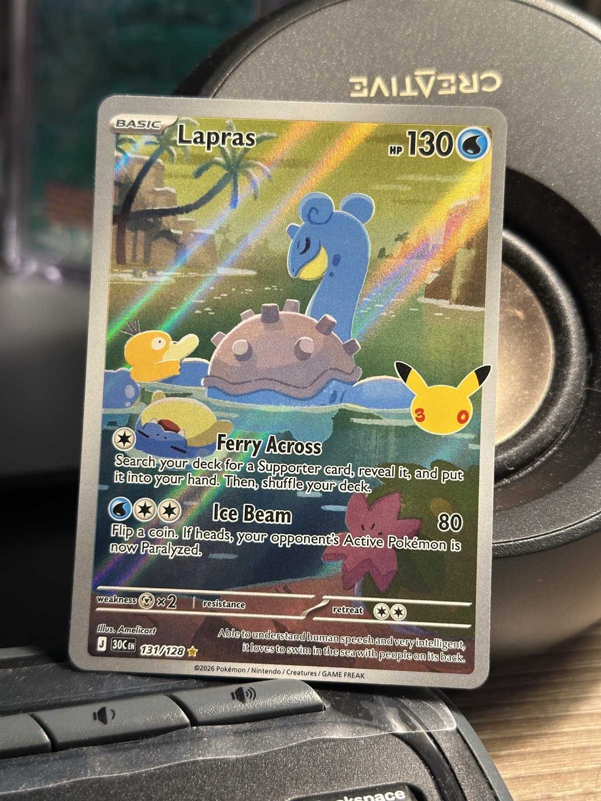Lapras 131/128 Illustration Rare Pokemon TCG 30th Celebration NM Lapras 131/128 Illustration Rare Pokemon TCG 30th Celebration NM