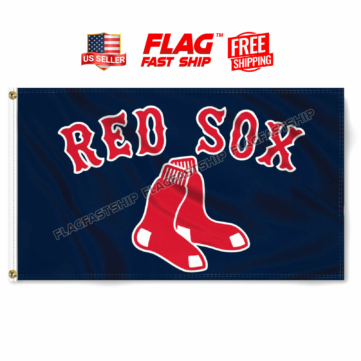 Boston Red Sox Flag 3x5 FT Banner Logo Grommets Fast  US Seller