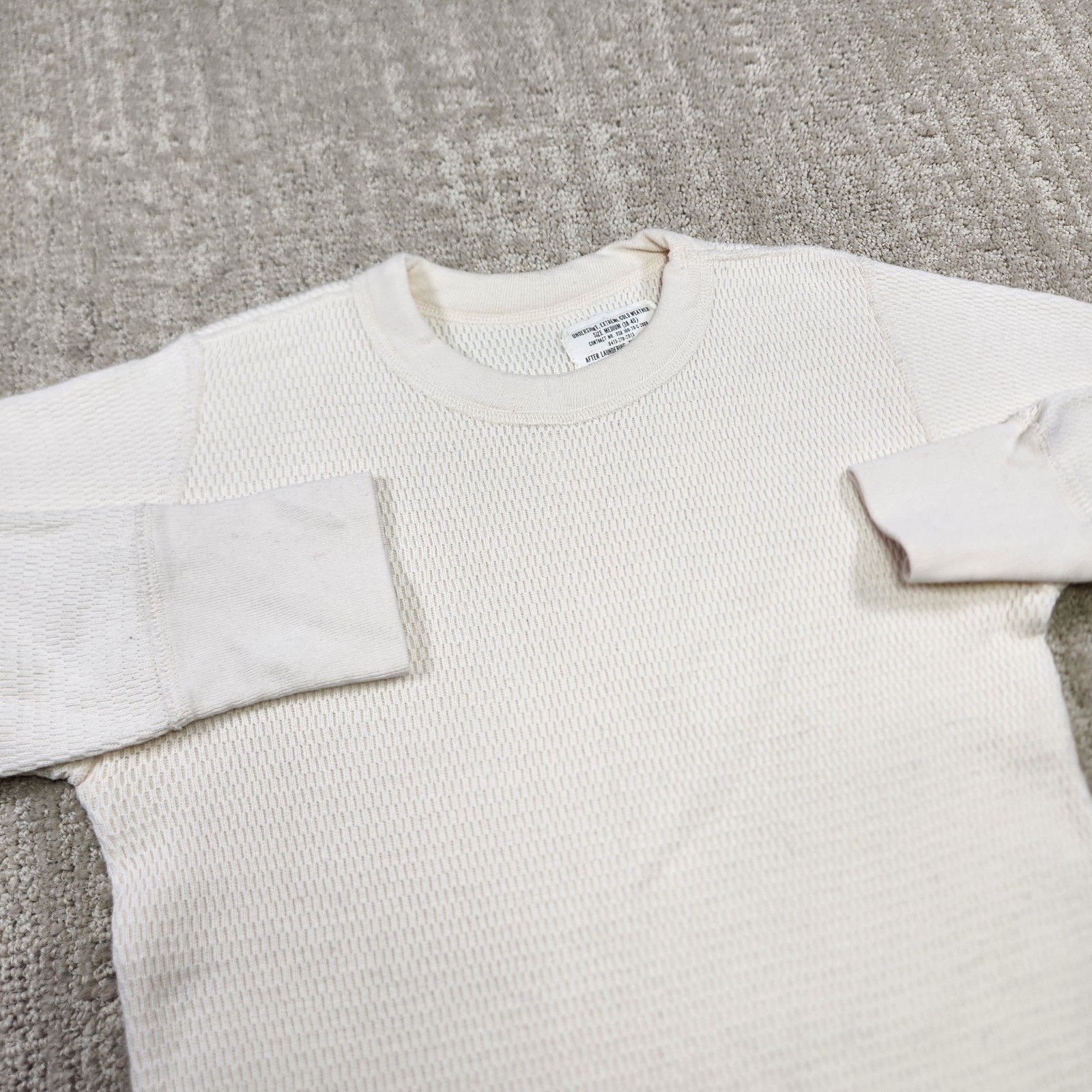 Vintage 70s US Military Extreme Cold Weather Waffle Knit Thermal Shirt Men M Vintage 70s US Military Extreme Cold Weather Waffle Knit Thermal Shirt Men M