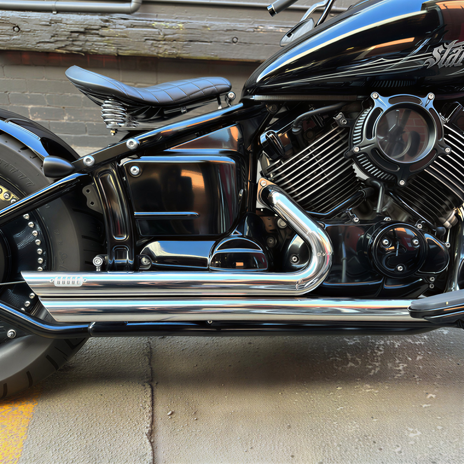 For Yamaha Dragstar 650 400 V star 650 XVS650 Shortshots Staggered Exhaust Pipes