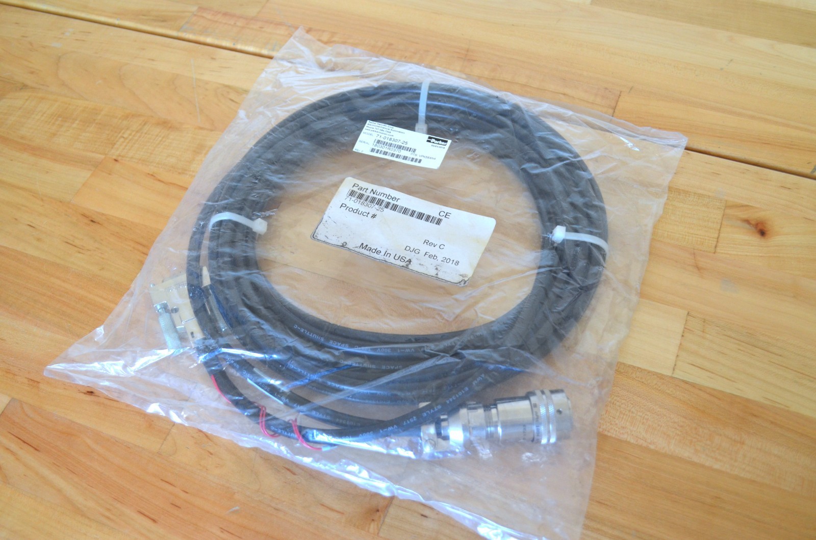 NEW Parker 71-018307-25 25ft Gemini MS Servo Resolver Feedback Cable with Brake