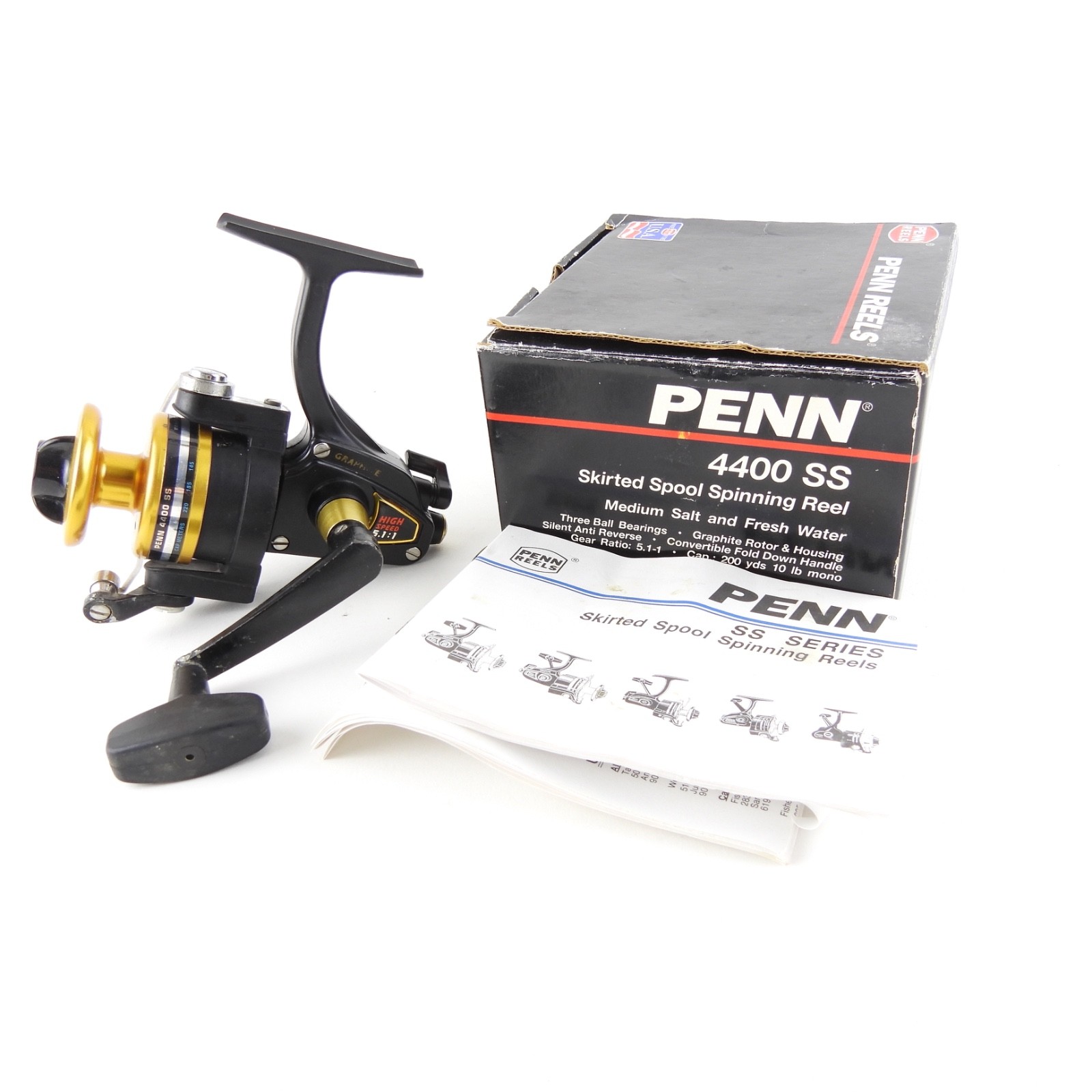Penn 4400SS Fishing Reel. Made in USA. W/ Box & Manual. Penn 4400SS Fishing Reel. Made in USA. W/ Box & Manual.