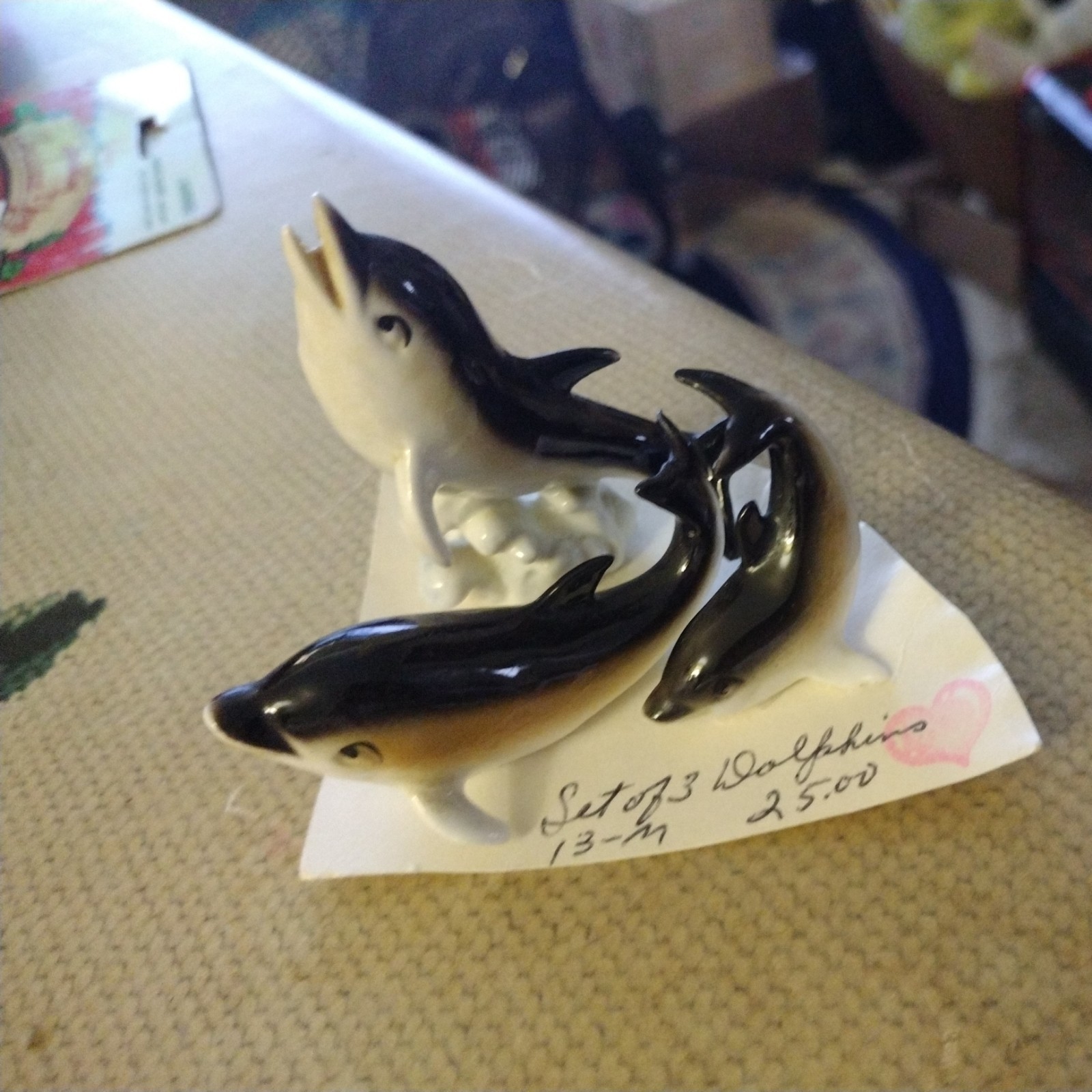 Vintage Seals DOLPHINS Family of 3 Miniature Figurines Bone China 1-2 Inch 🙈SEE Vintage Seals DOLPHINS Family of 3 Miniature Figurines Bone China 1-2 Inch 🙈SEE