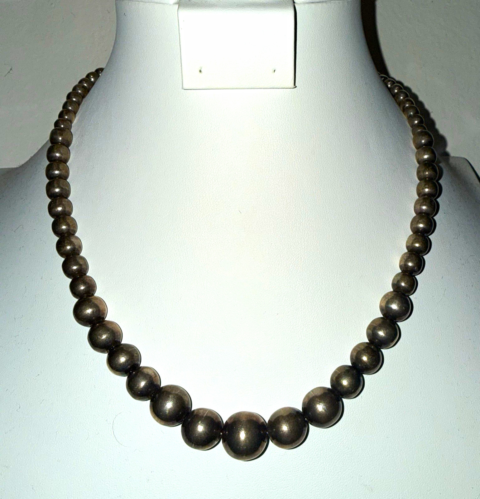 Vintage Navajo Sterling Multi-Strand and Single Beaded Necklaces Set