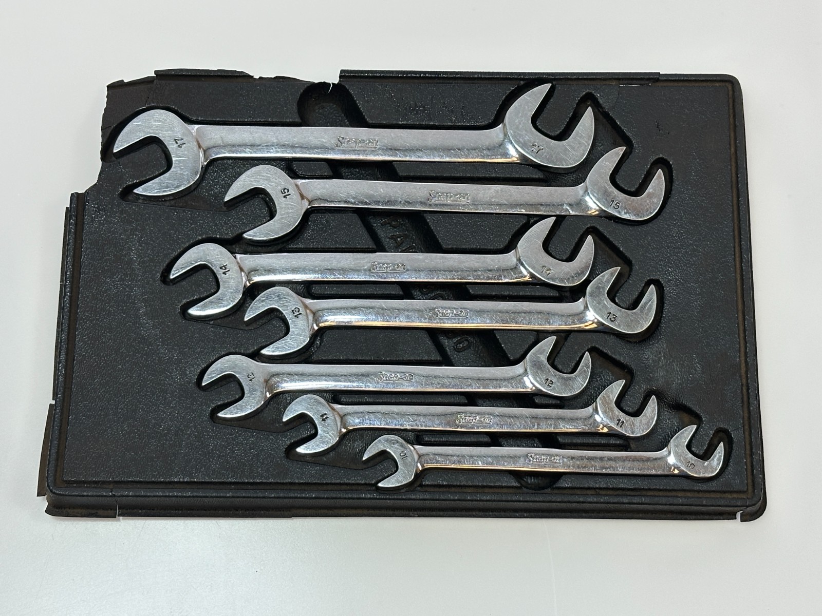 🇺🇸 Snap-On Tools USA VSM807 Metric 10mm-17mm 4 Way Angle Open-End Wrench Set