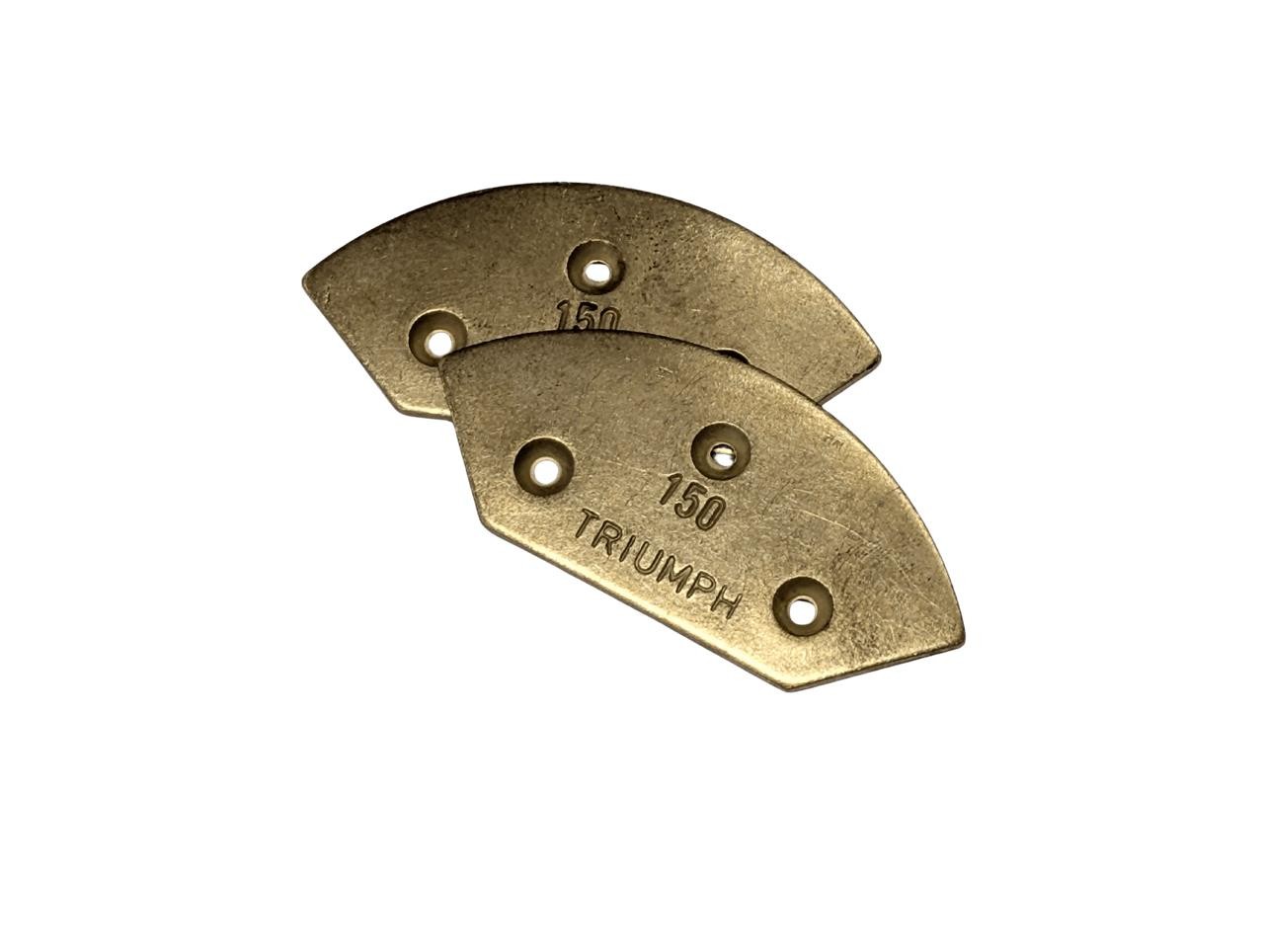 Triumph Boulevard 150 Brass Plated Toe Plates - Pair with Optional Brass Screws