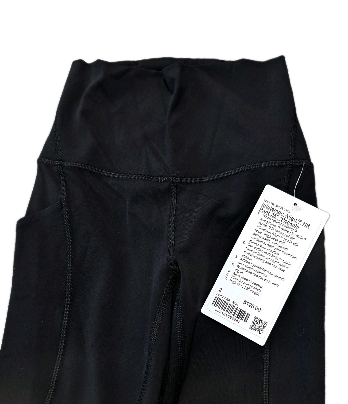Lululemon Align High-Rise Pants with Pockets (25 Length) Black Size 2 NWT