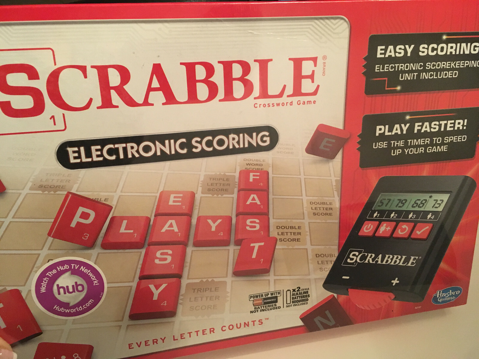 Scrabble Crossword Game w/ Electronic Scoring by Hasbro Gaming