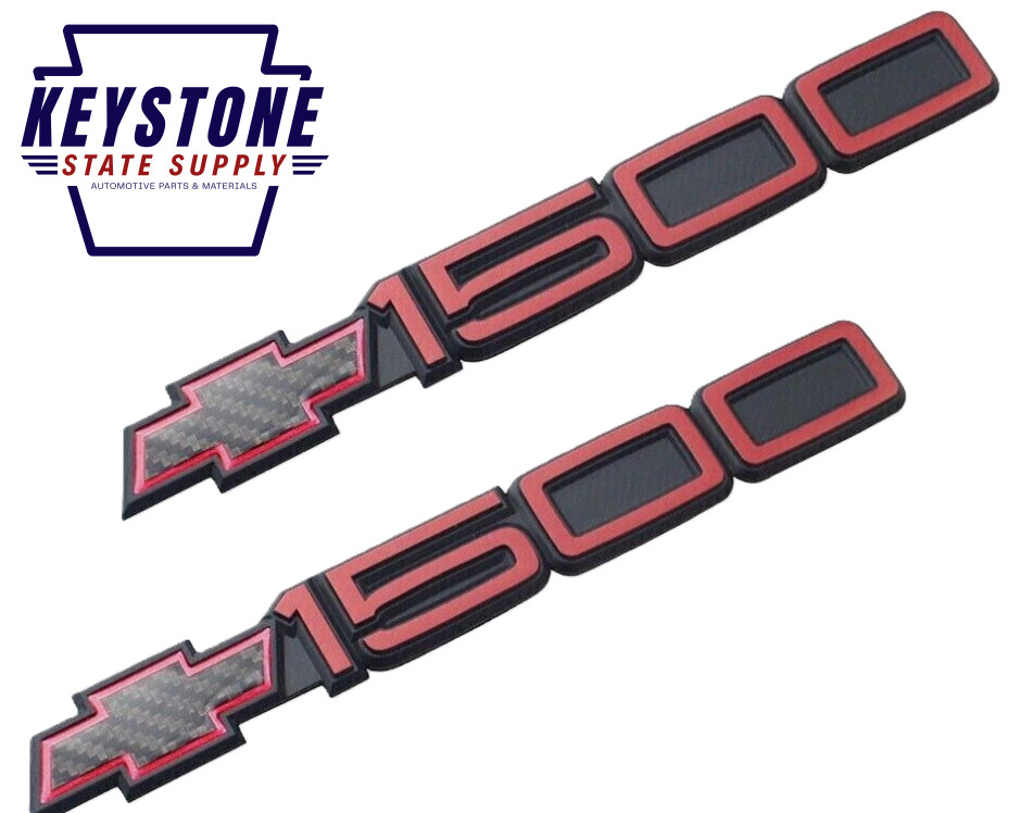 1992 1993 Chevy Silverado 1500 Red Door Emblems 3D Badge Decal Replacement 2pc 1992 1993 Chevy Silverado 1500 Red Door Emblems 3D Badge Decal Replacement 2pc