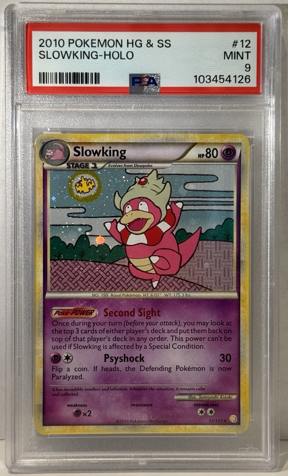 2010 Pokemon HGSS Slowking Holo #12 PSA 9 Mint 2010 Pokemon HGSS Slowking Holo #12 PSA 9 Mint