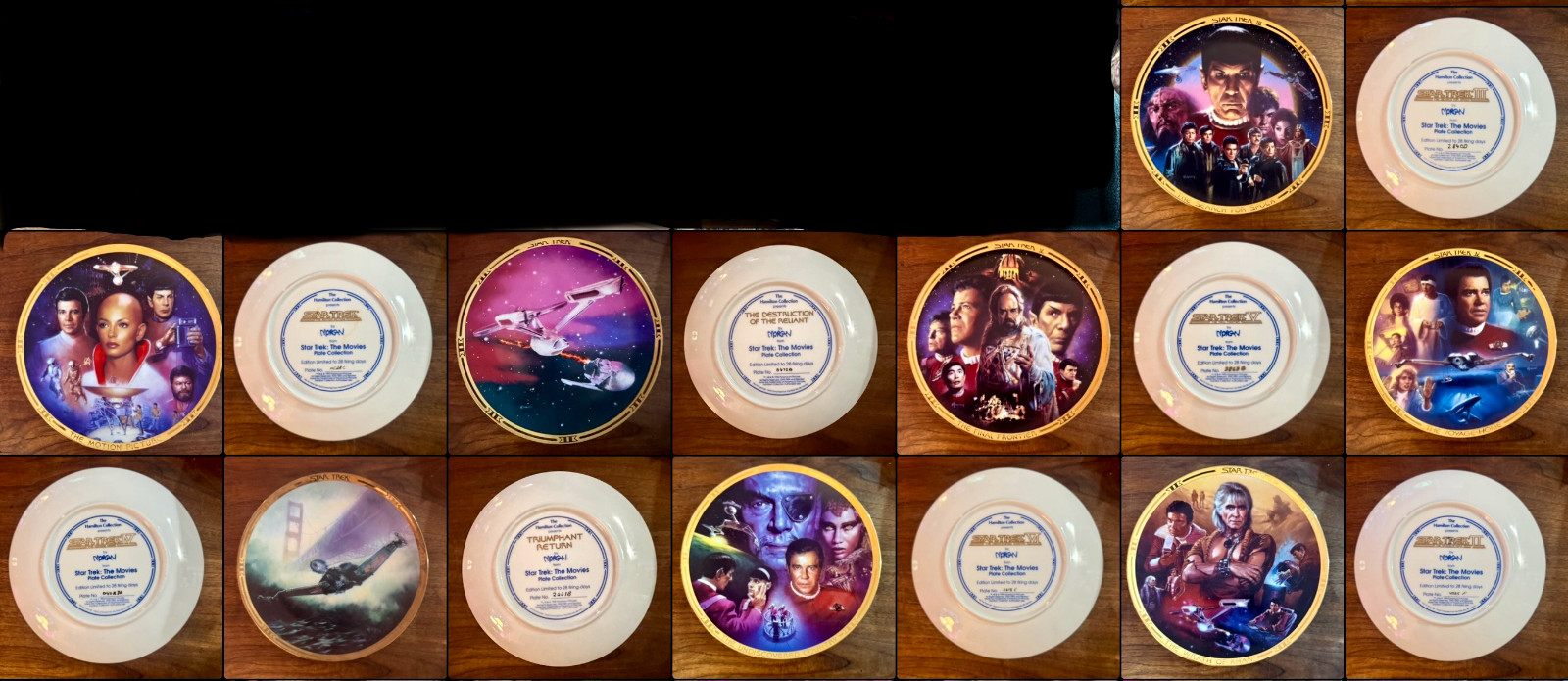 1994 Hamilton Star Trek Movies Collector Plates Complete Set 8